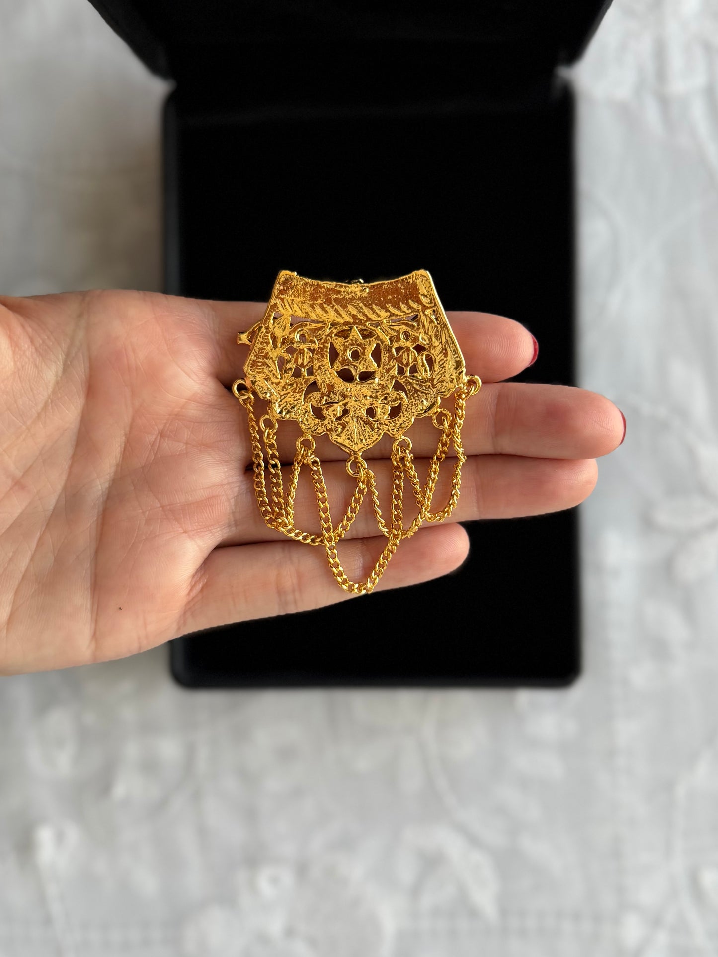 Gold Plated Chain Chandtara hairclip (SINGLE PIECE)