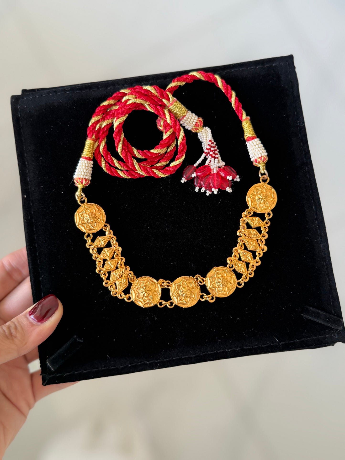 Gold Plated Bandhani guluband