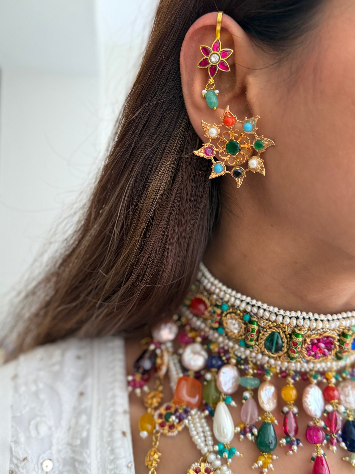 Gulnaar Thappa kundan Earcuffs
