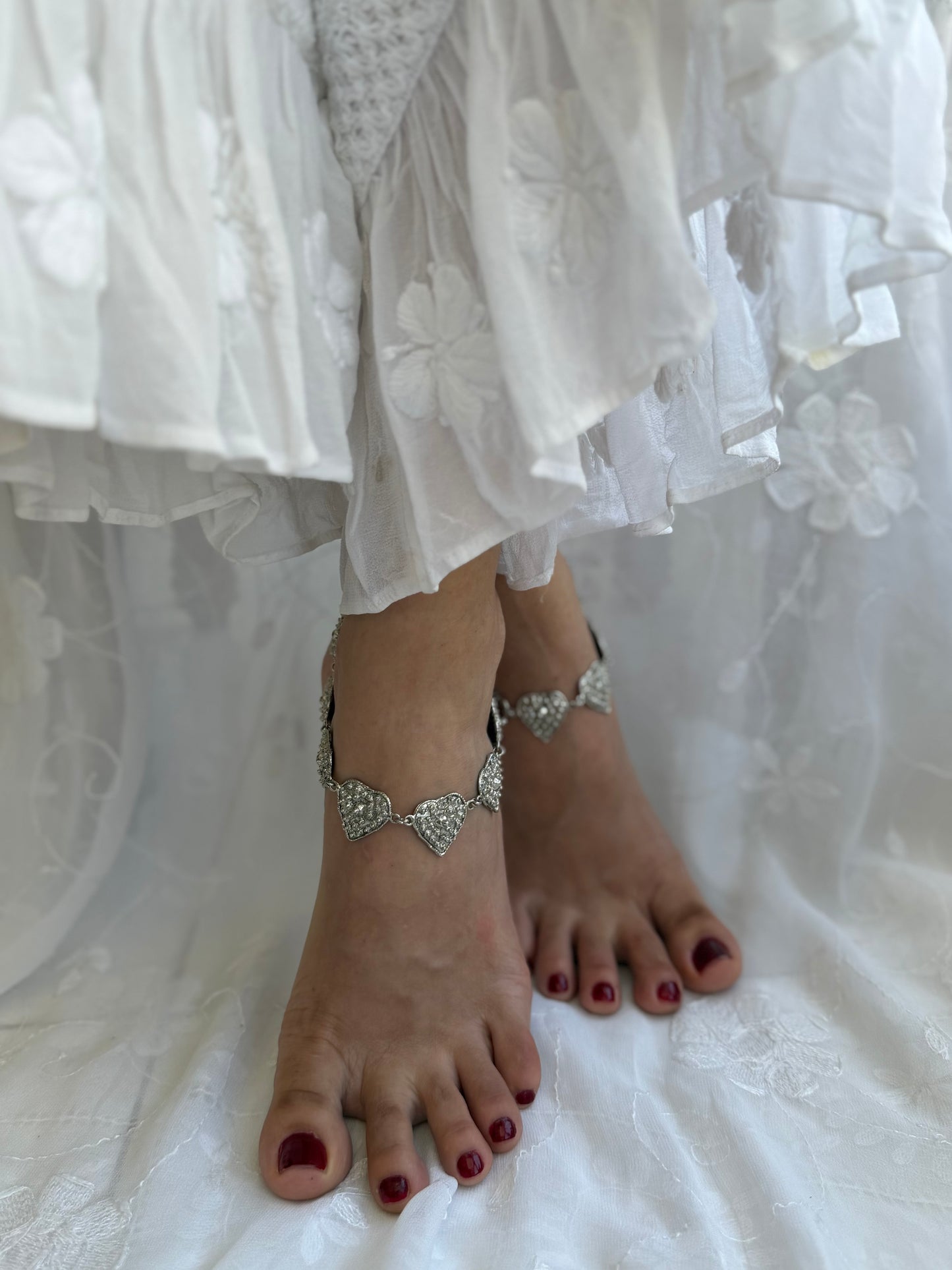 Silver Plated Pan Anklets