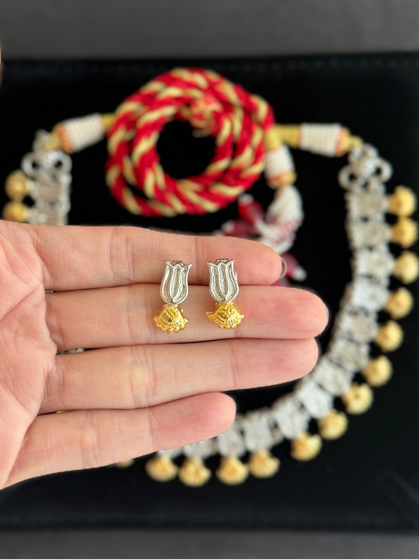 Silver and Gold Plated Lotus studs