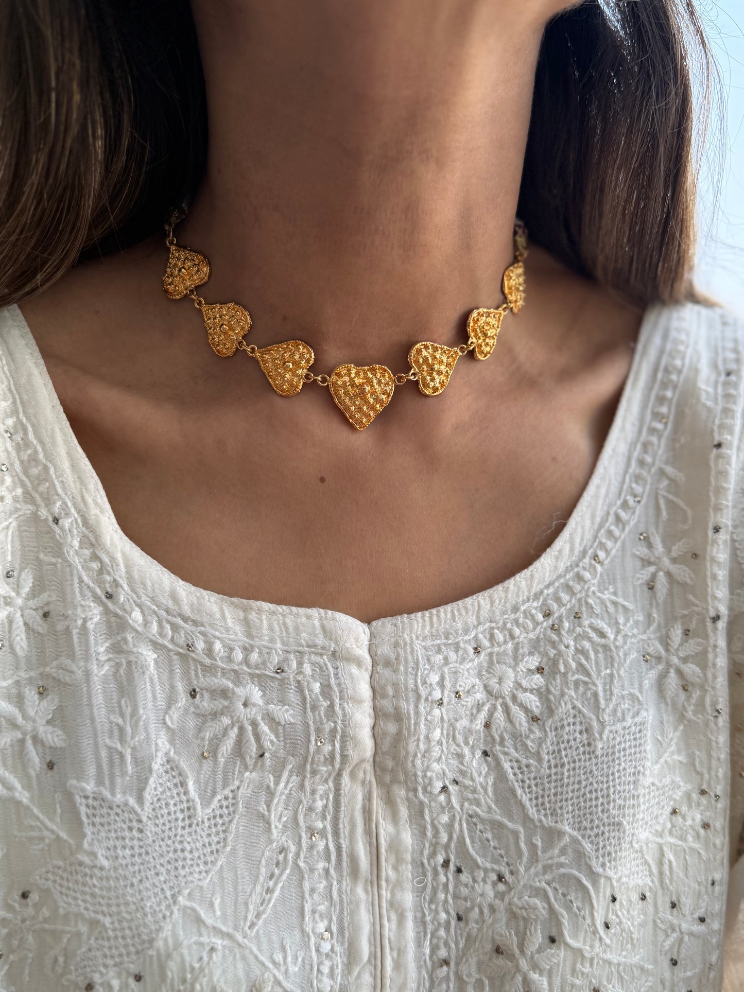 Gold Plated Panch Pan Choker