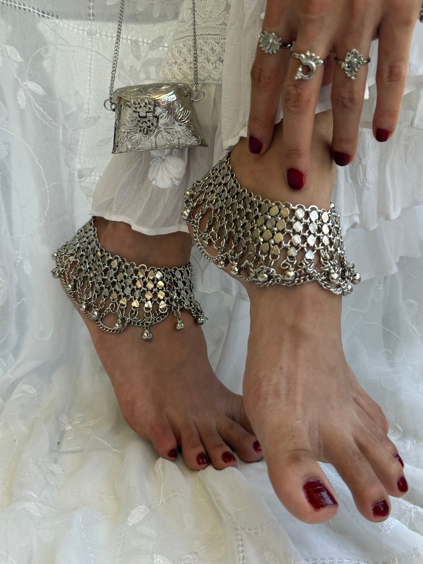 Vintage Afghan Chain anklets ( PAIR )