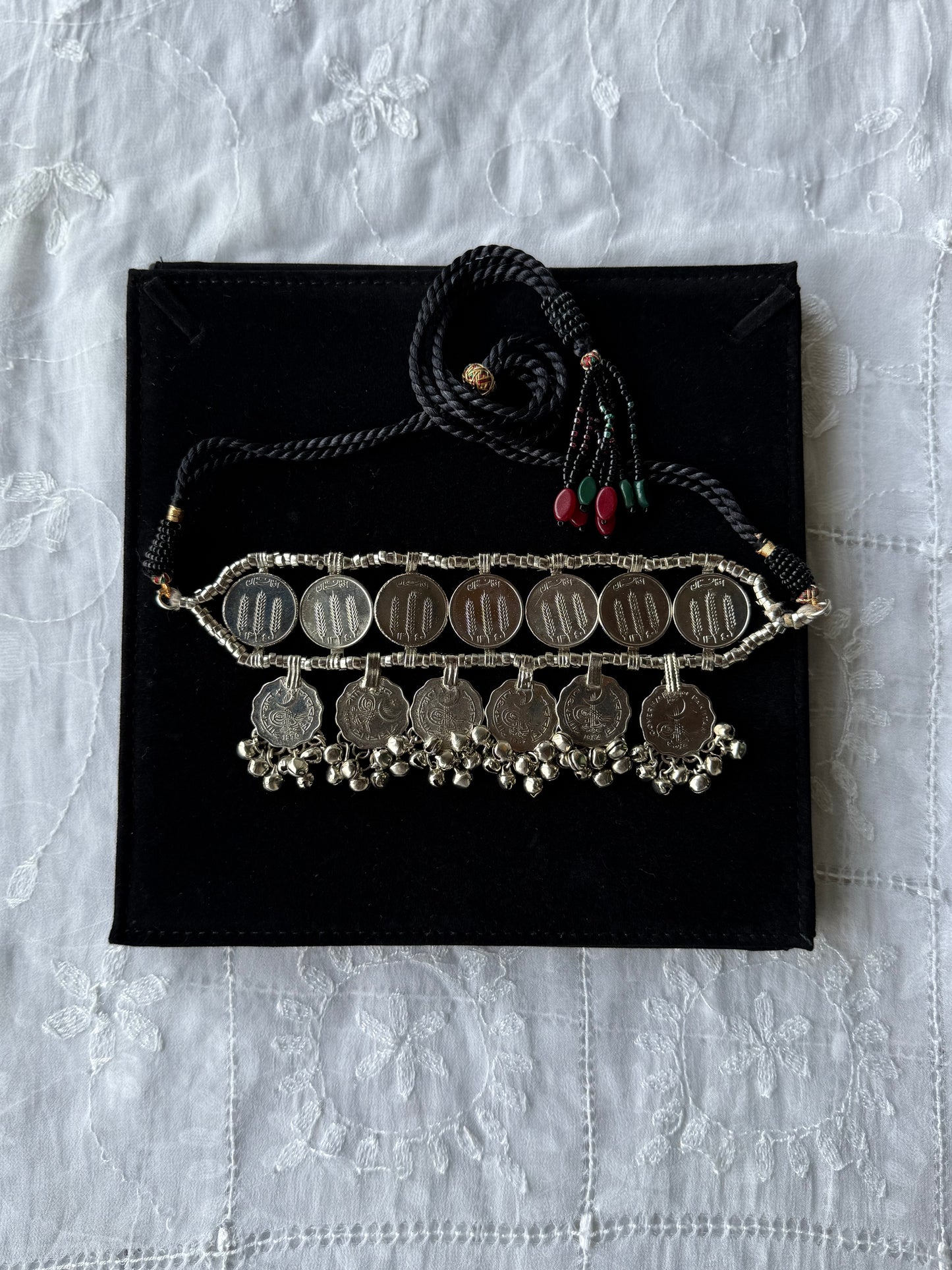 Silver plated Old coin choker