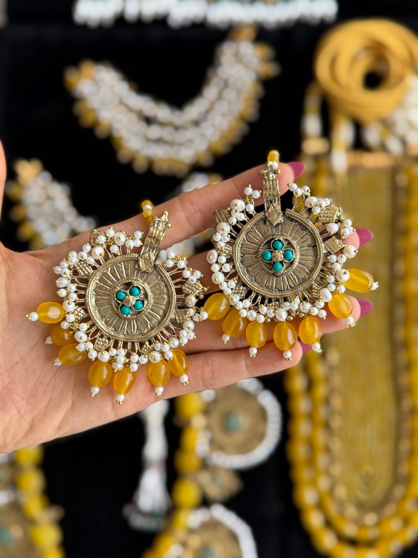 Set of FOUR NECKPIECES & Earrings