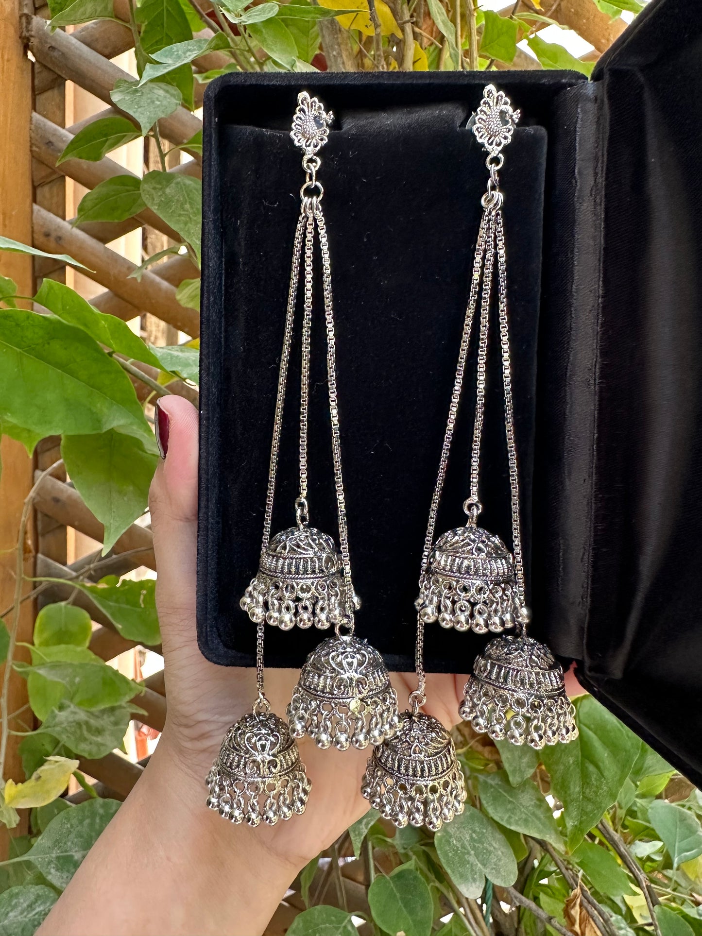 Dangling peacock Jhumke