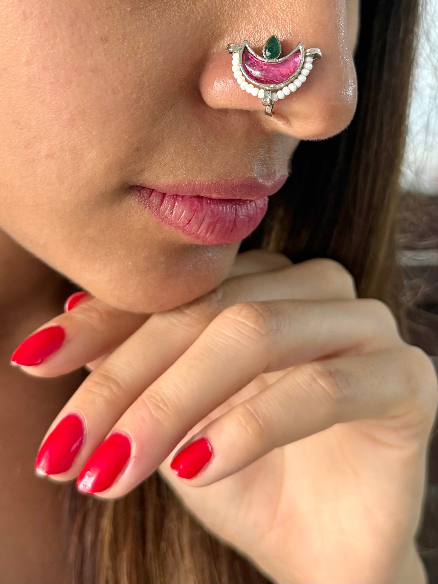 Silver Plated Chand noseclip