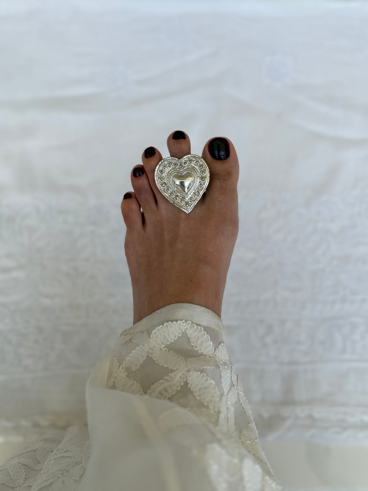 Silver Plated Pan toe Ring