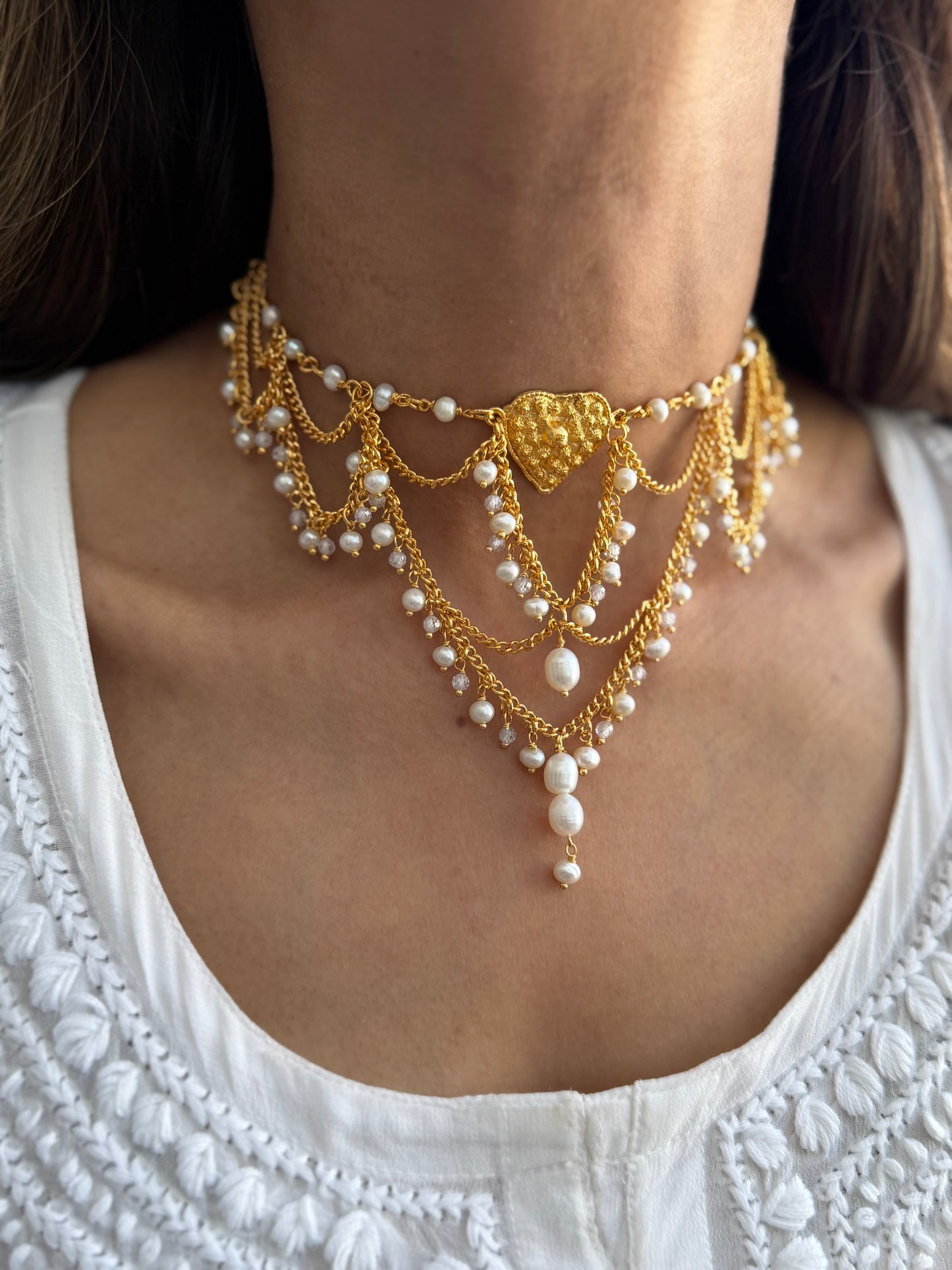 Gold plated Pan Chain Choker