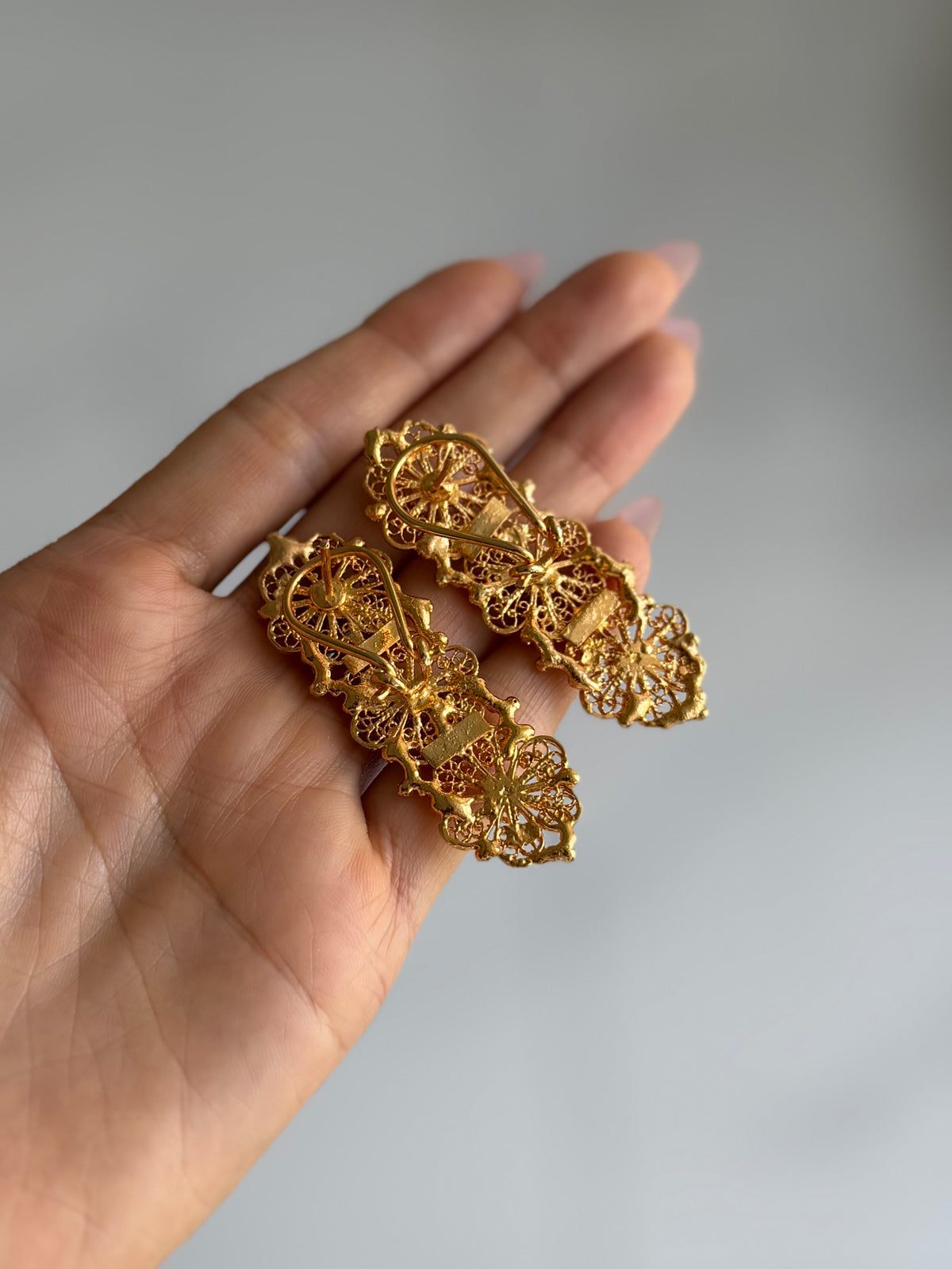 Gold Plated Filigree Earrings