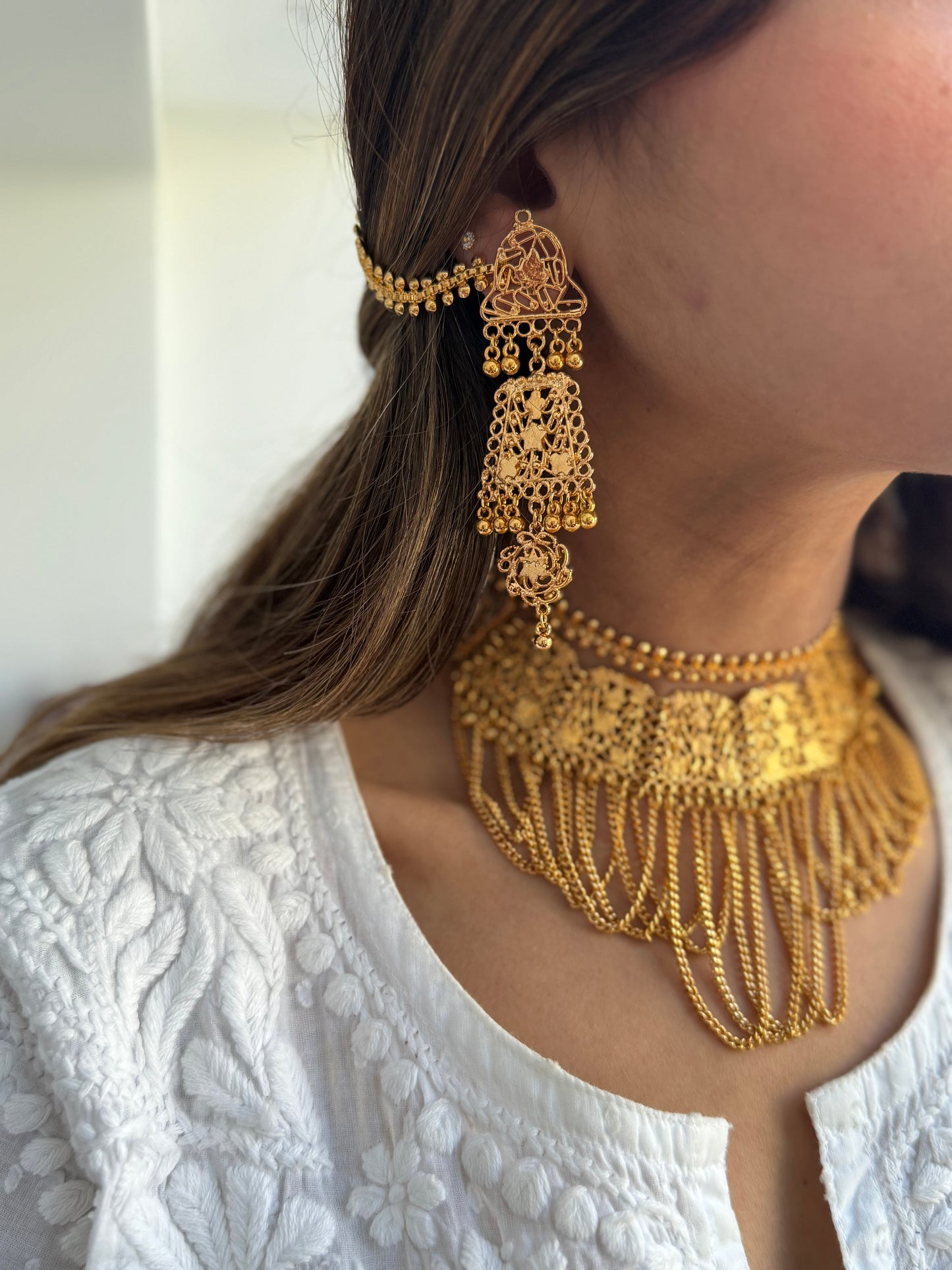 Gold Plated Mehnaz Earrings