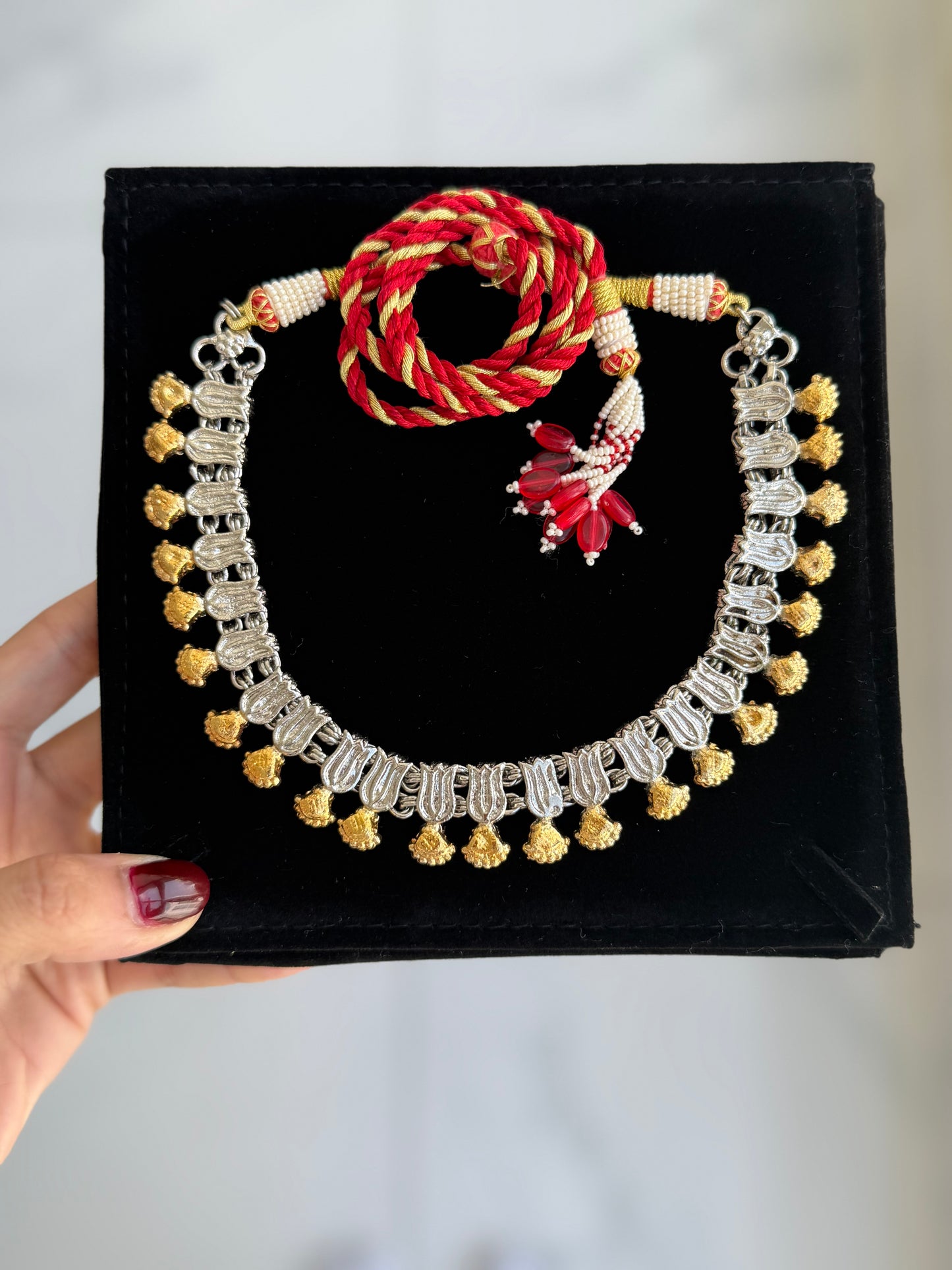 Silver and Gold Plated Lotus Choker