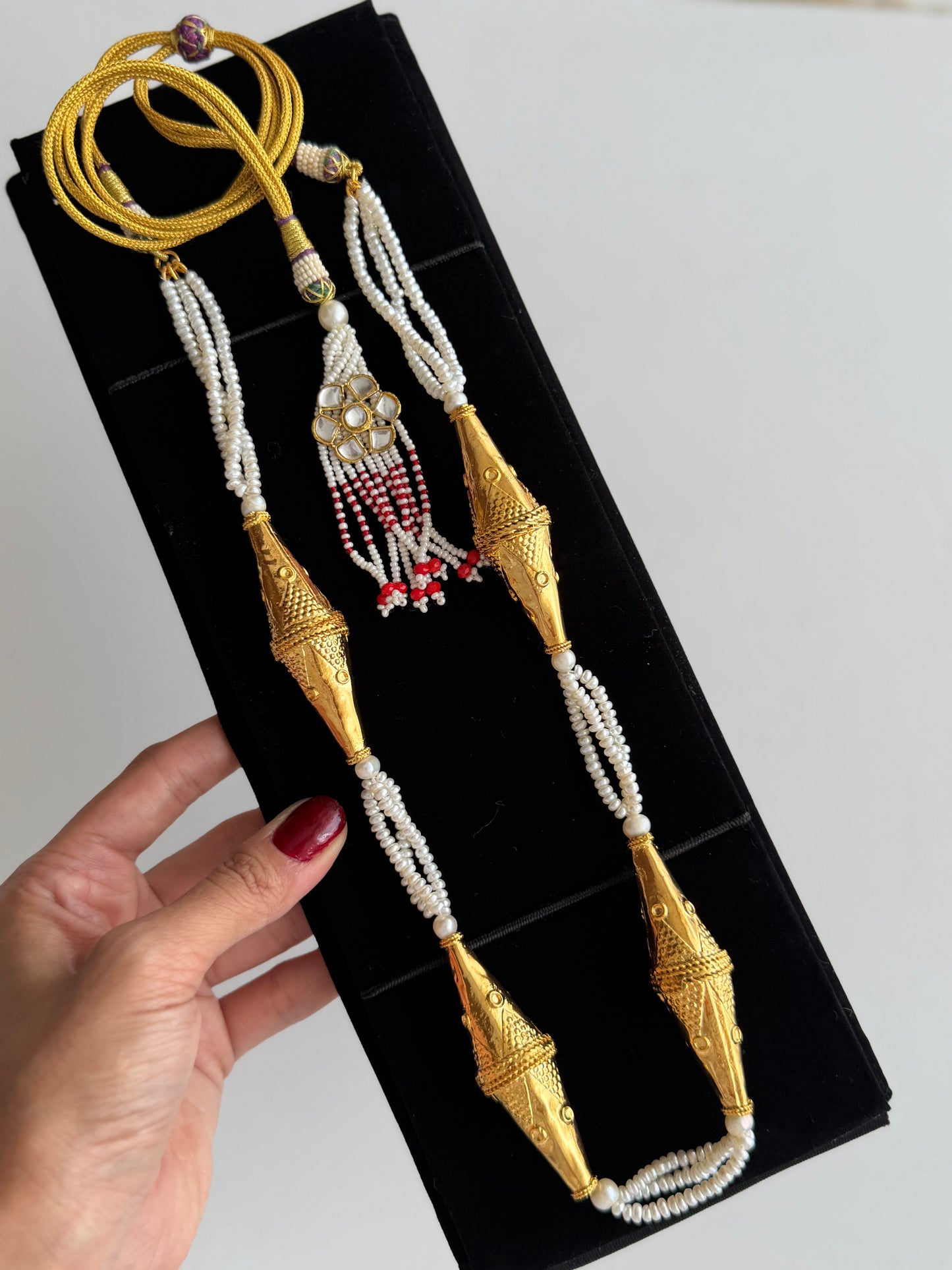 Gold Plated Rod Mala
