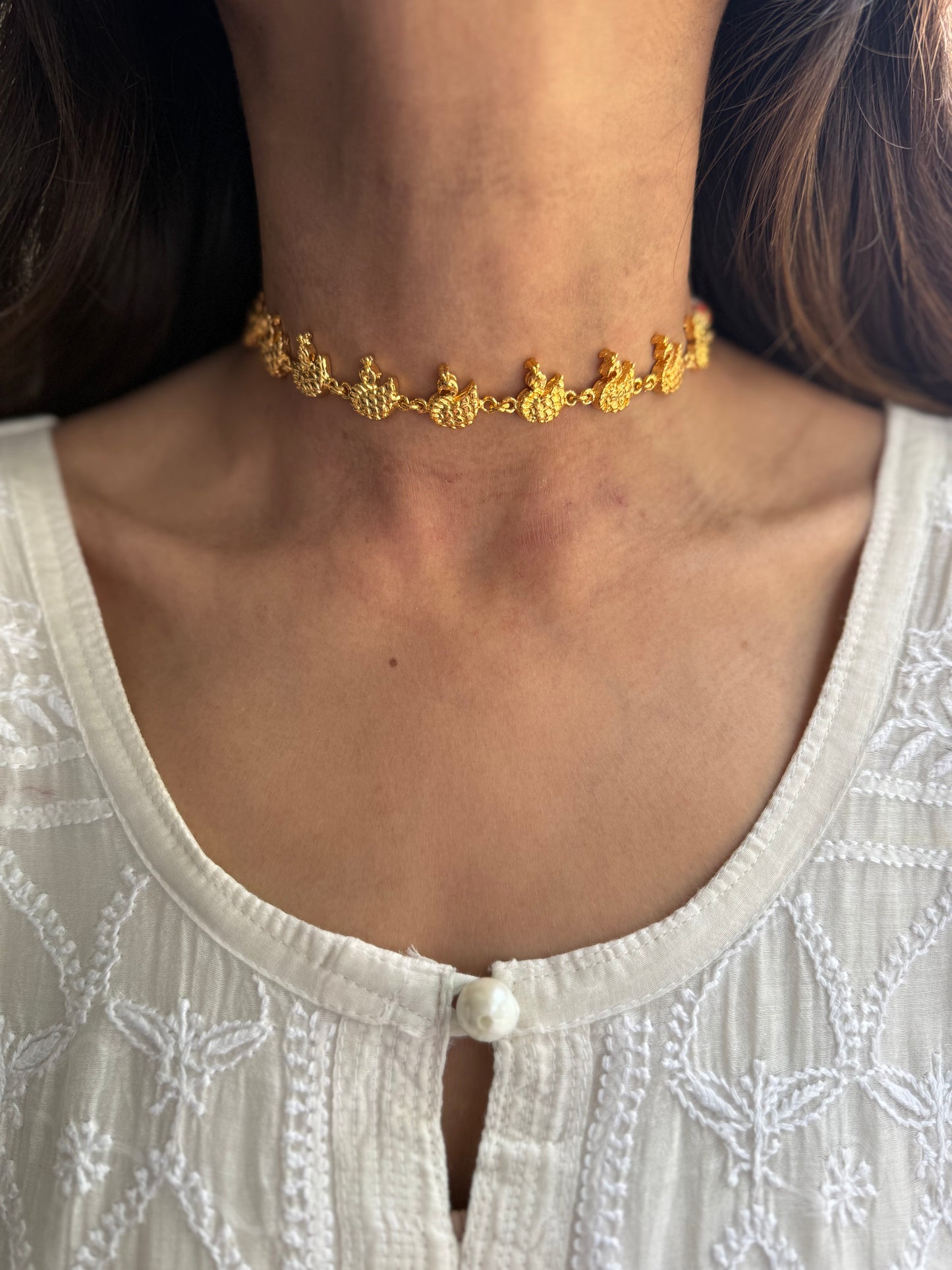 Gold Plated Swan Choker