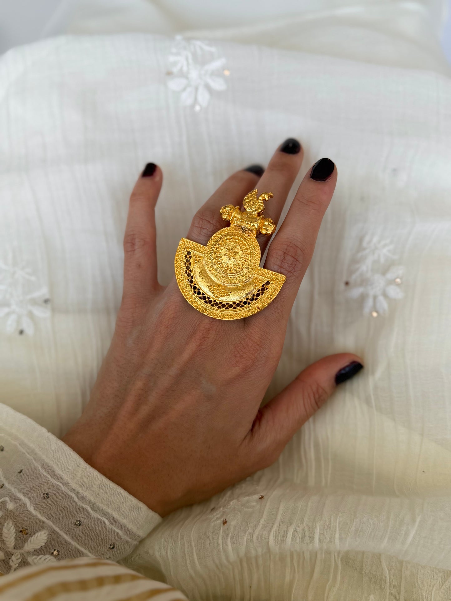 Gold Plated Swan Ring