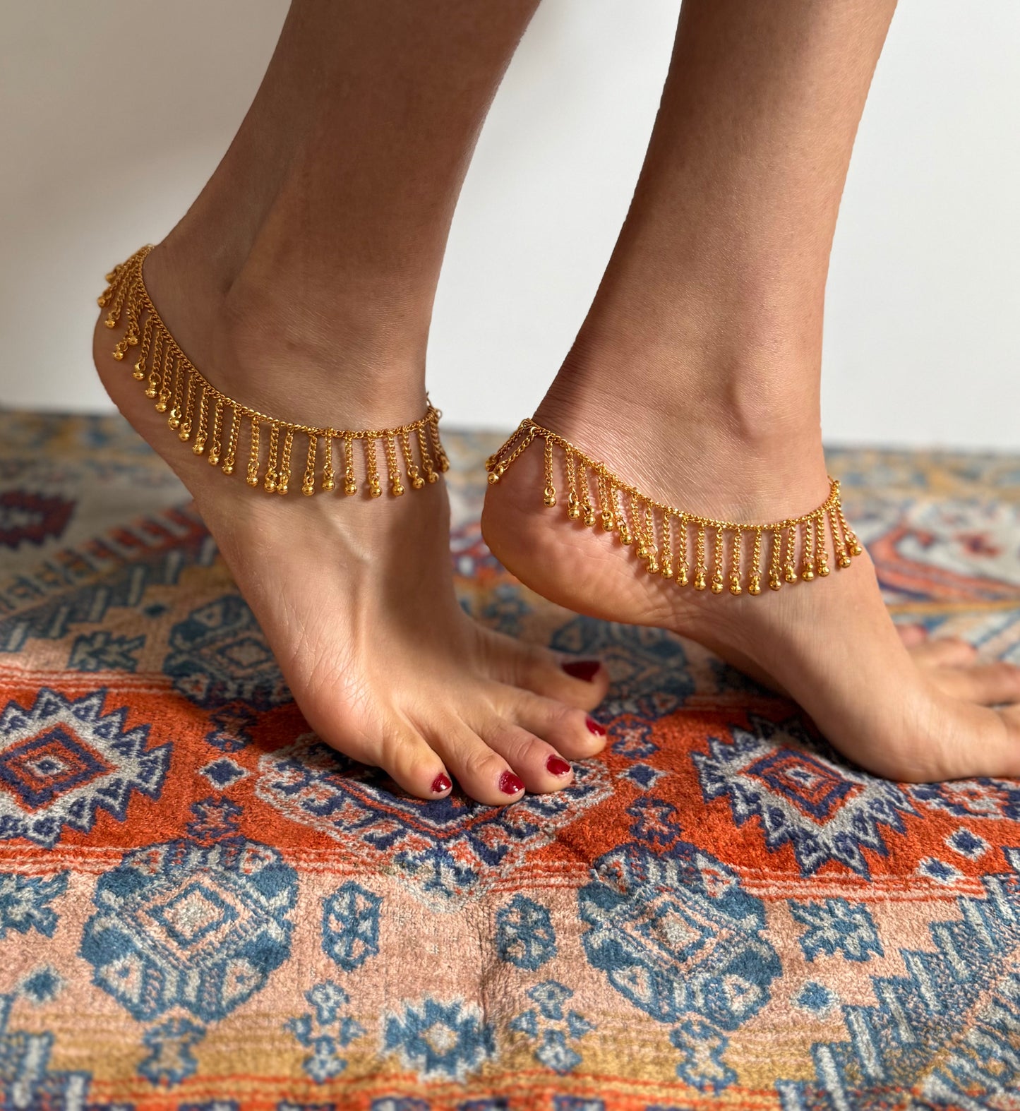 Gold plated chain anklets (pair)