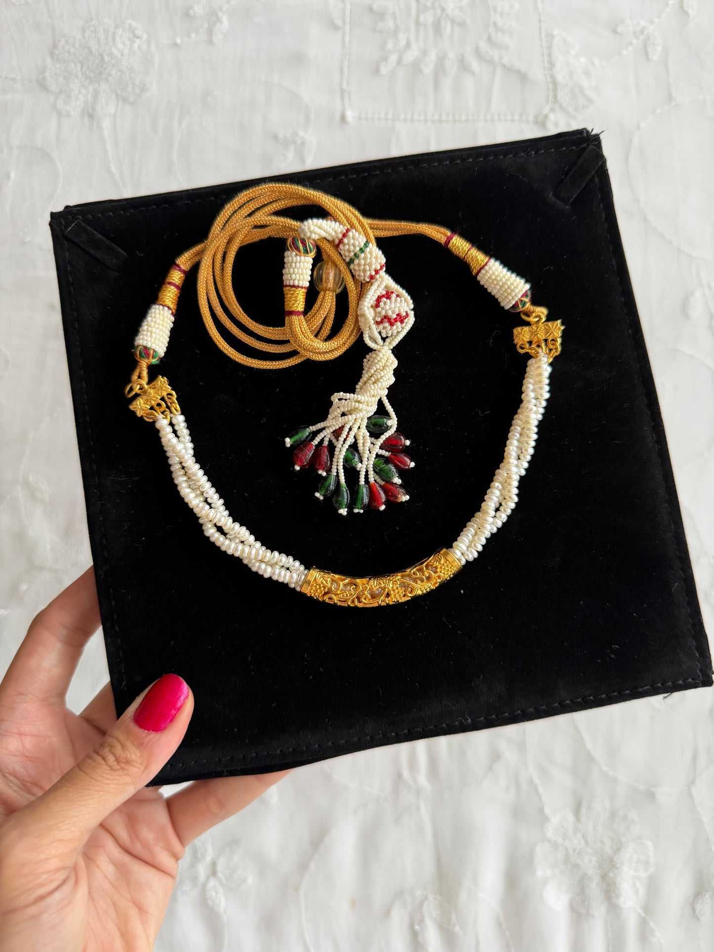Real Pearl Gold Plated Choker