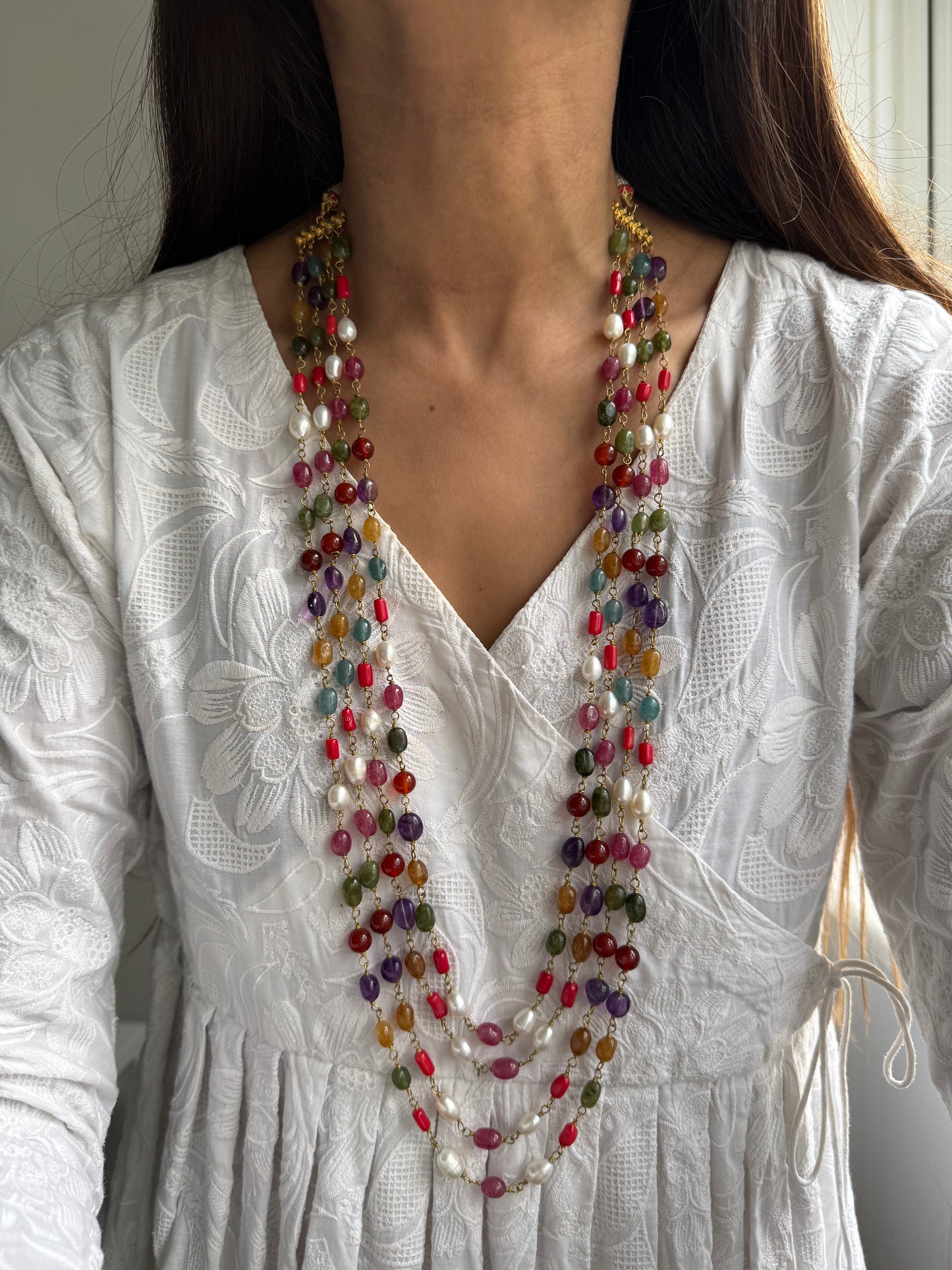 Gold Plated Meena Mala