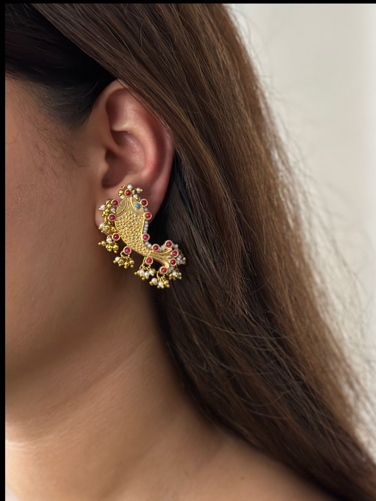 Gold Plated Fish Earrings