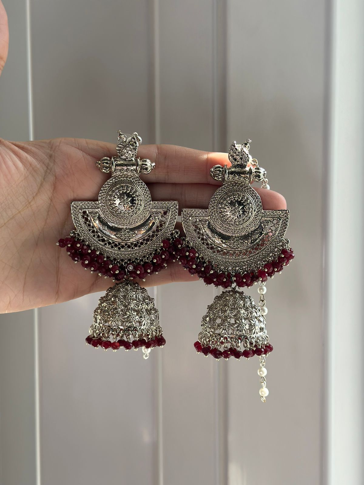 Silver Plated Swan Jhumke