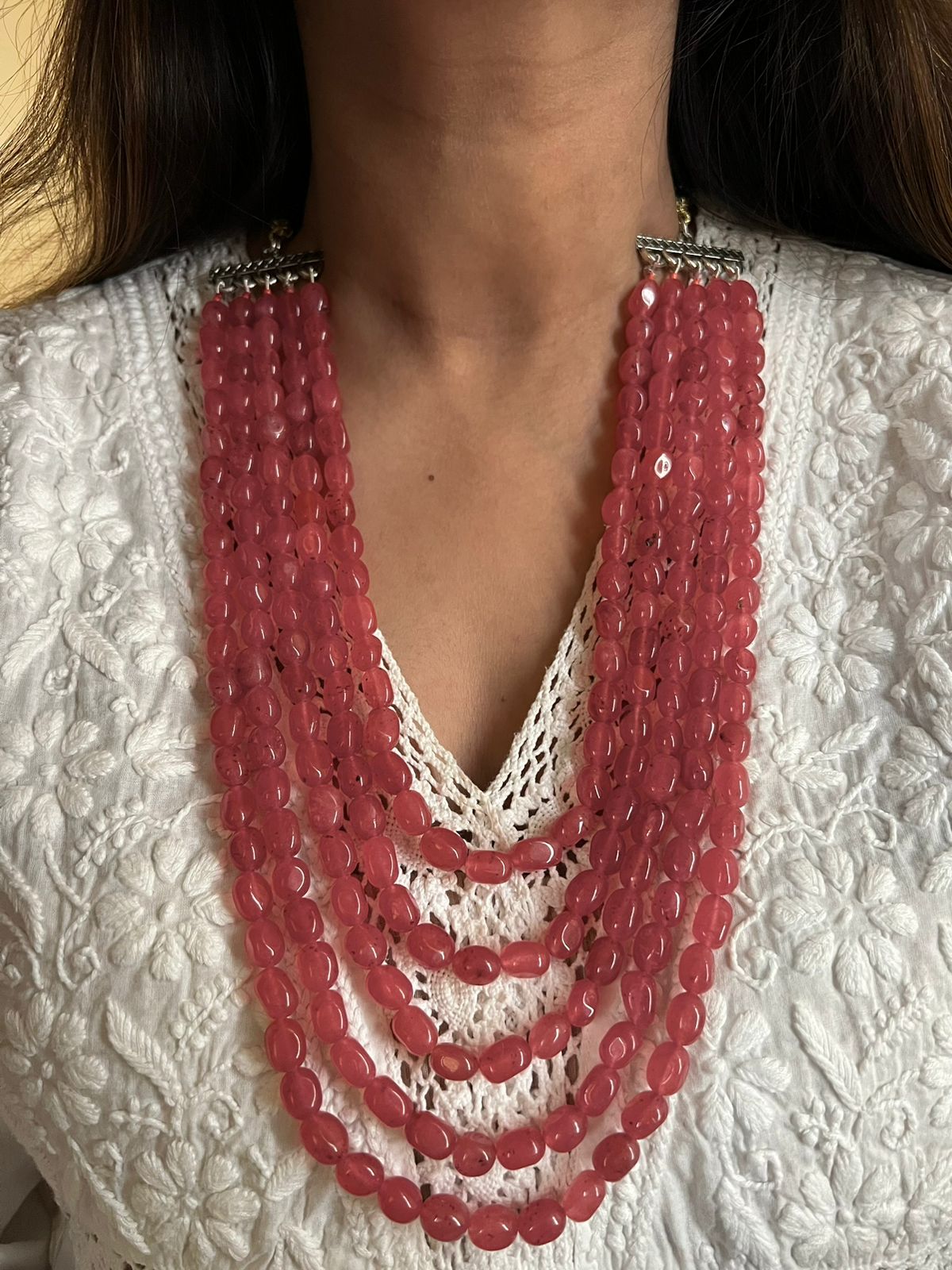 Coral stone Mala
