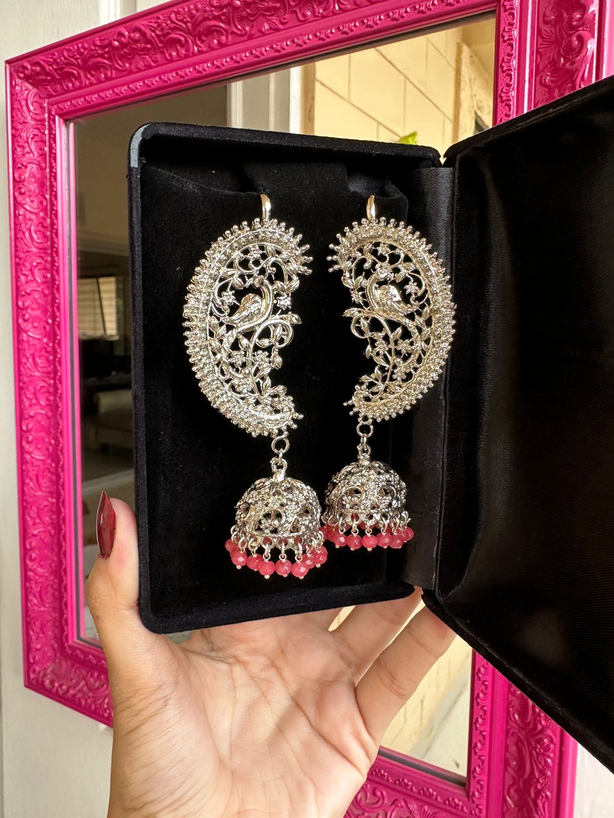 Light pink Peacock Earcuffs