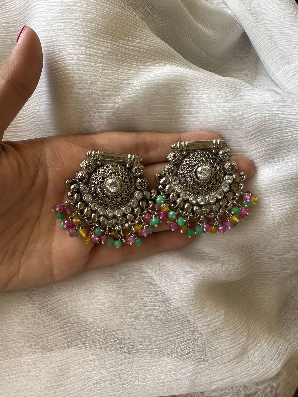 Quirky Colourful Paisley Studs