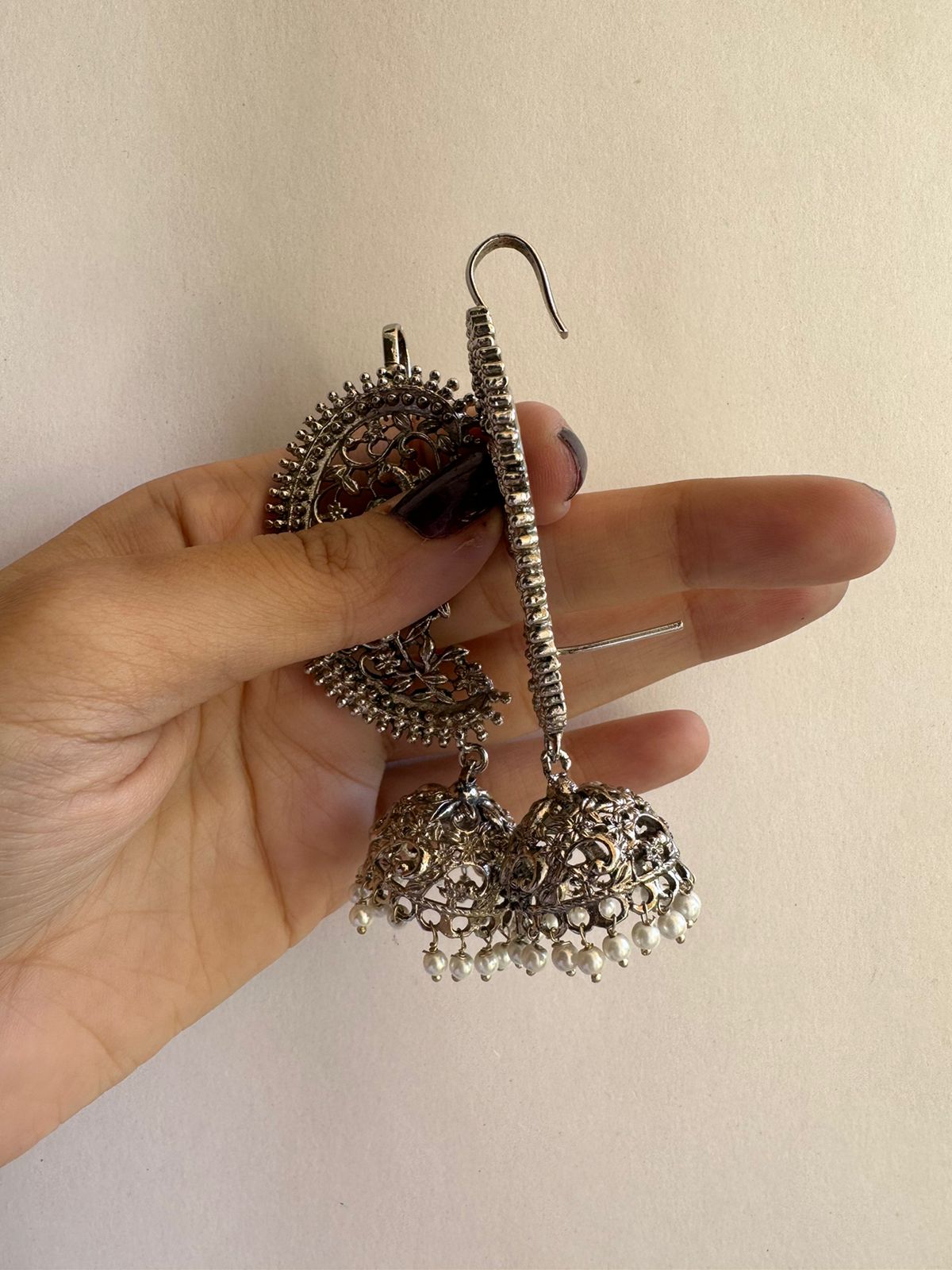 Peacock On Flowers Earcuff