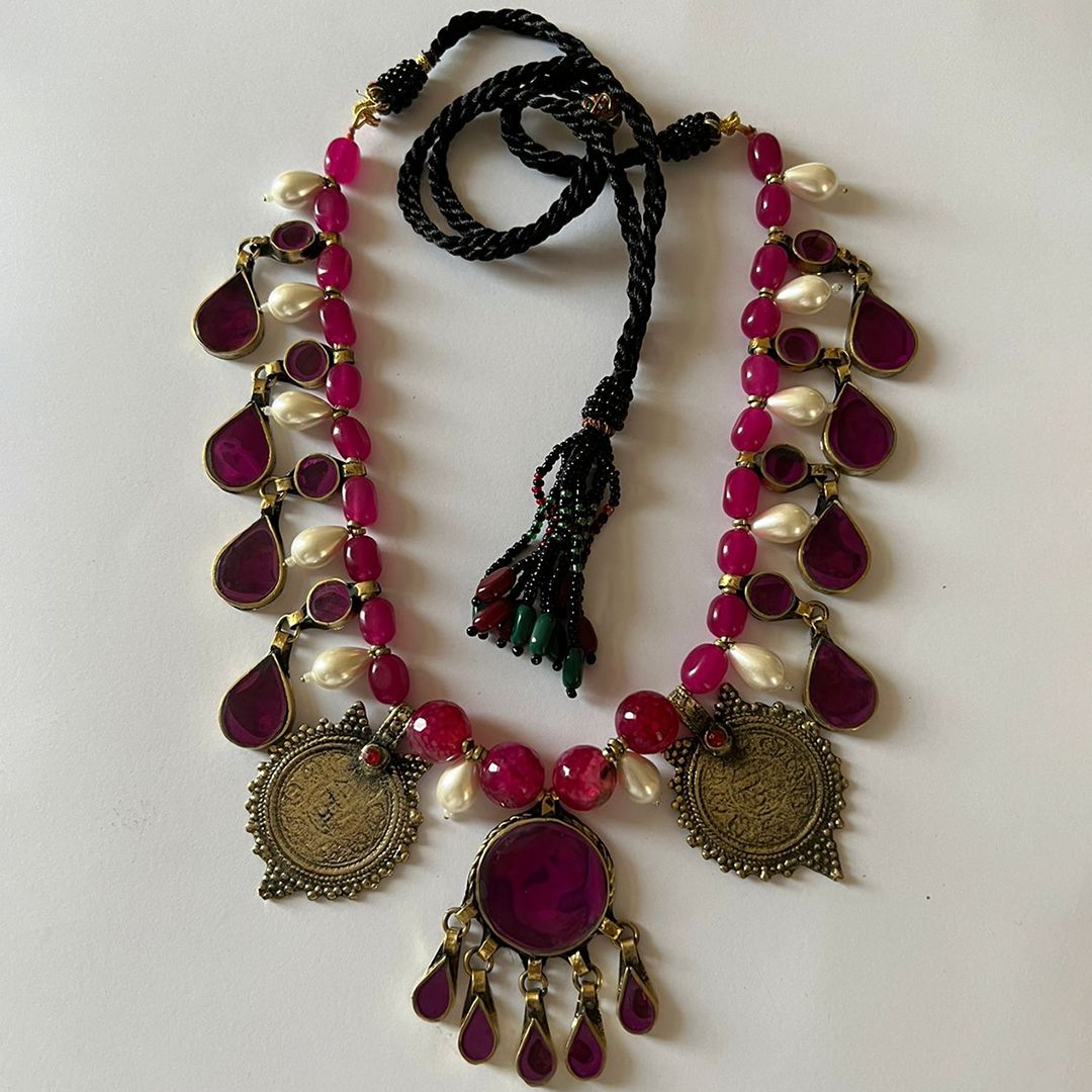 Purple Agate x Pearl Drop Choker