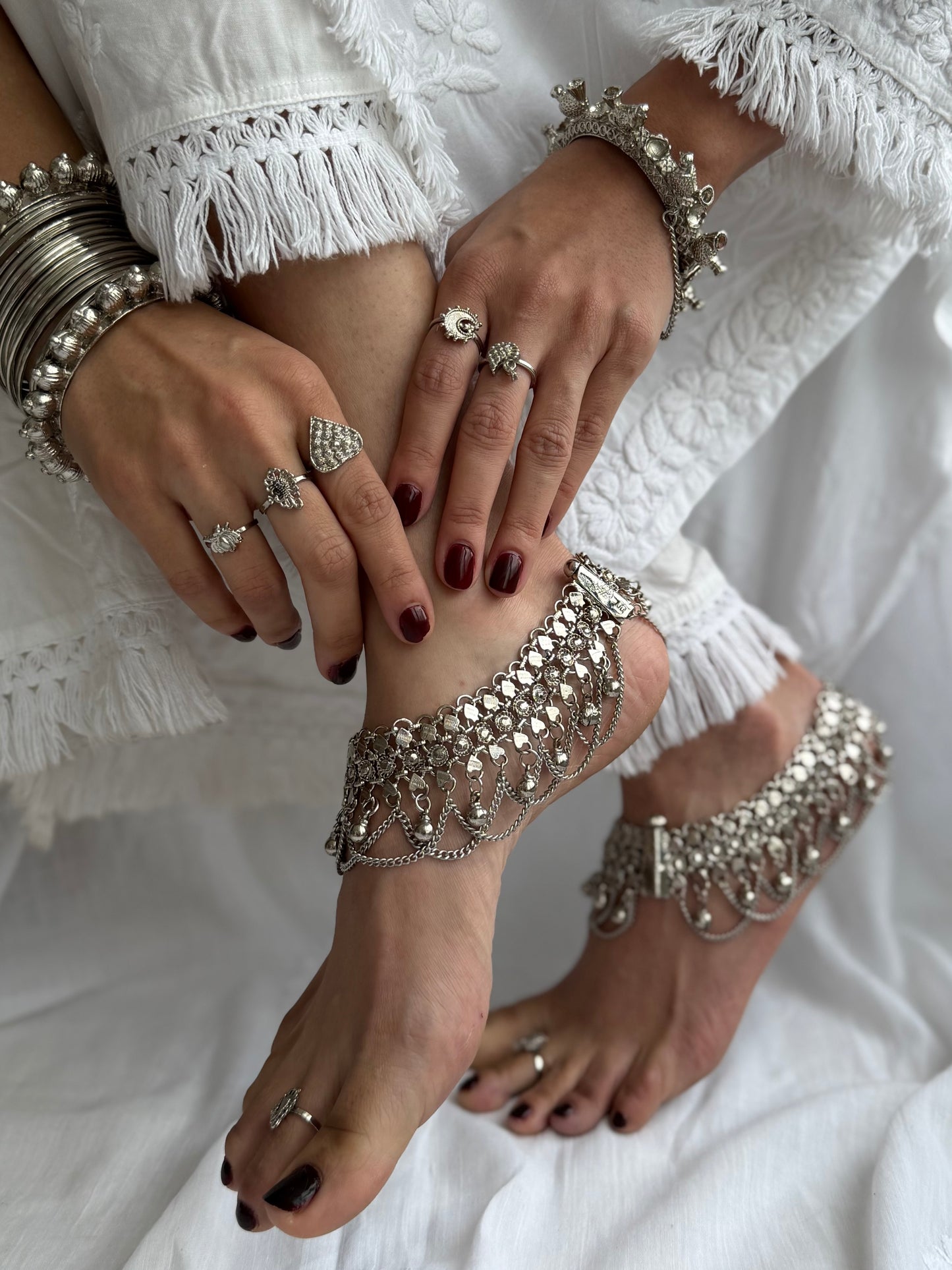 Silver Plated Chain Anklets