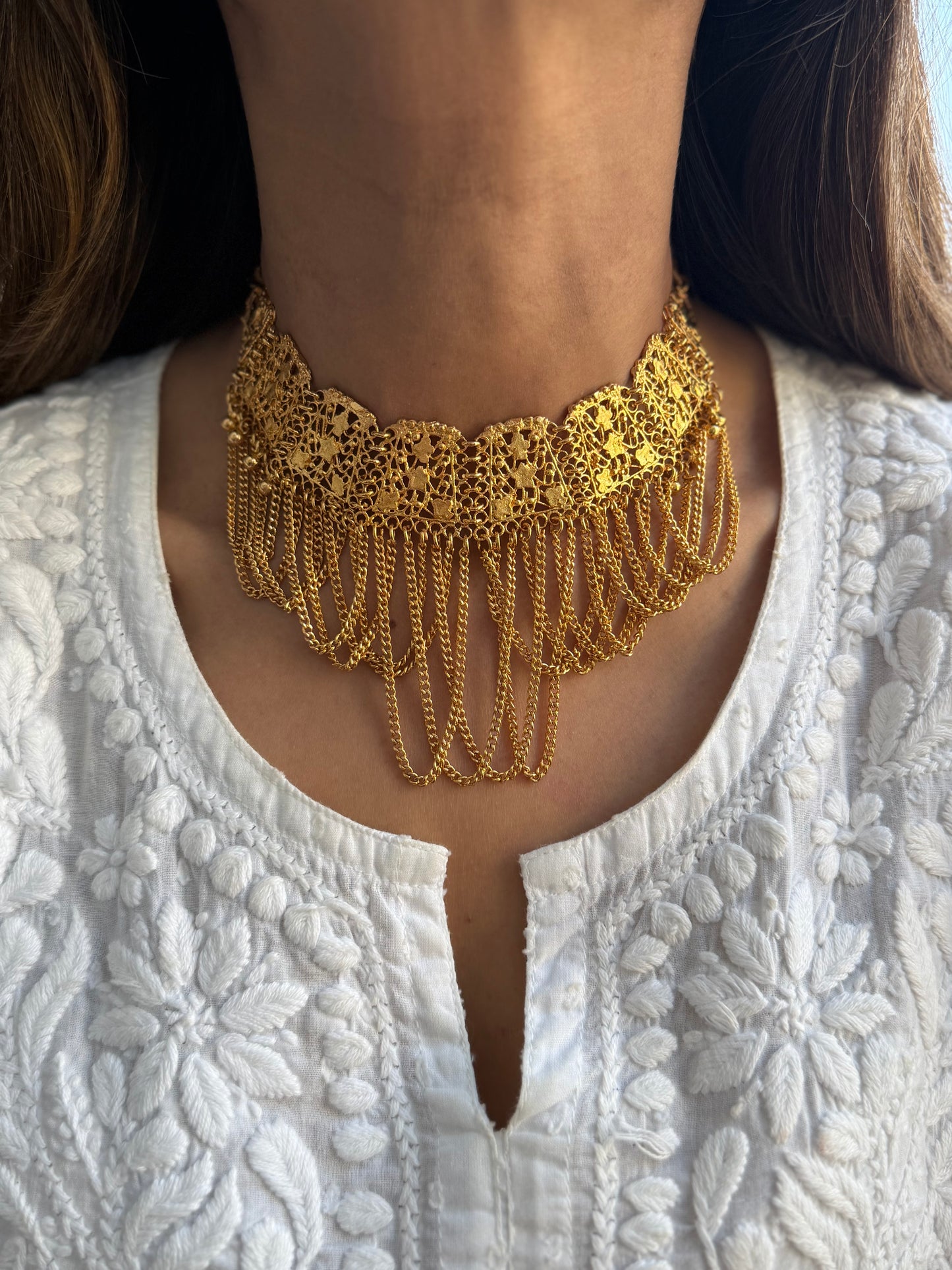 Gold Plated Mehnaz Chain choker