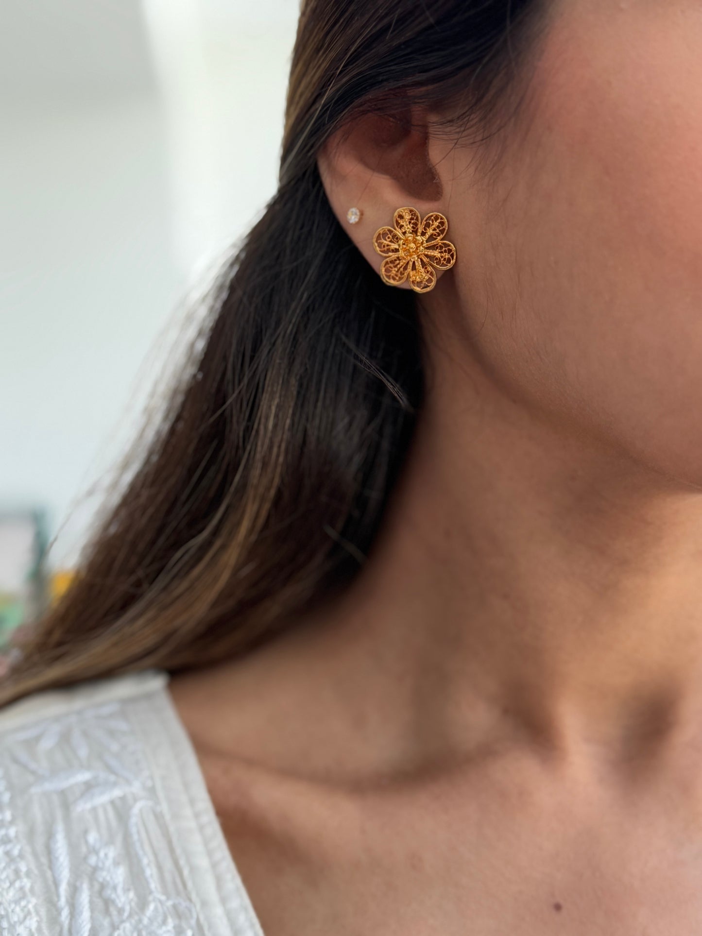 Gold Plated Filigree Studs
