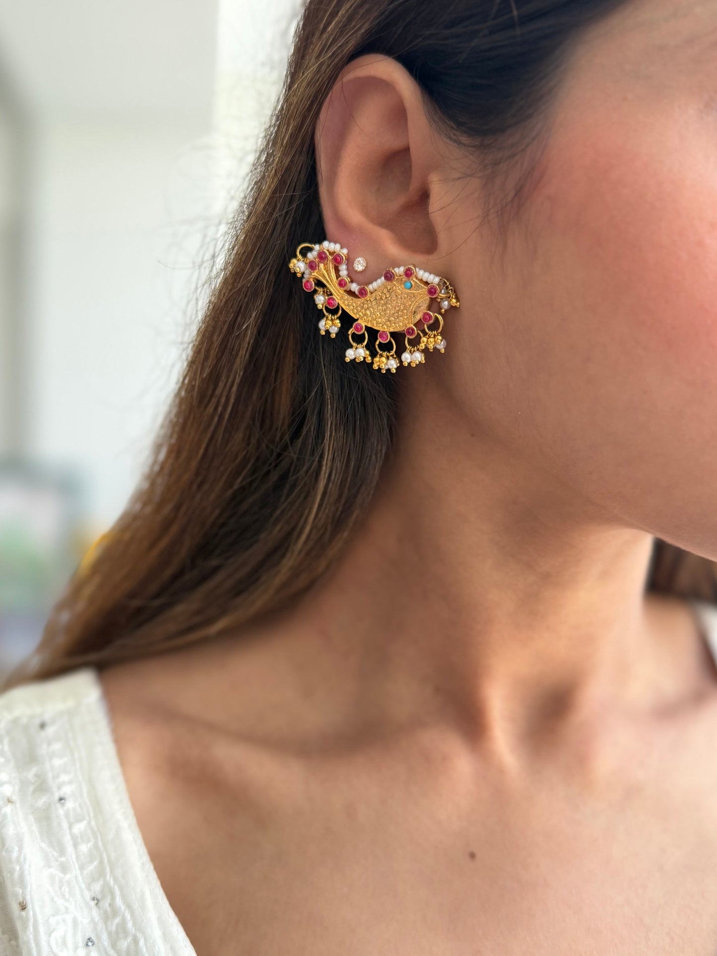 Gold Plated Fish Earcuffs