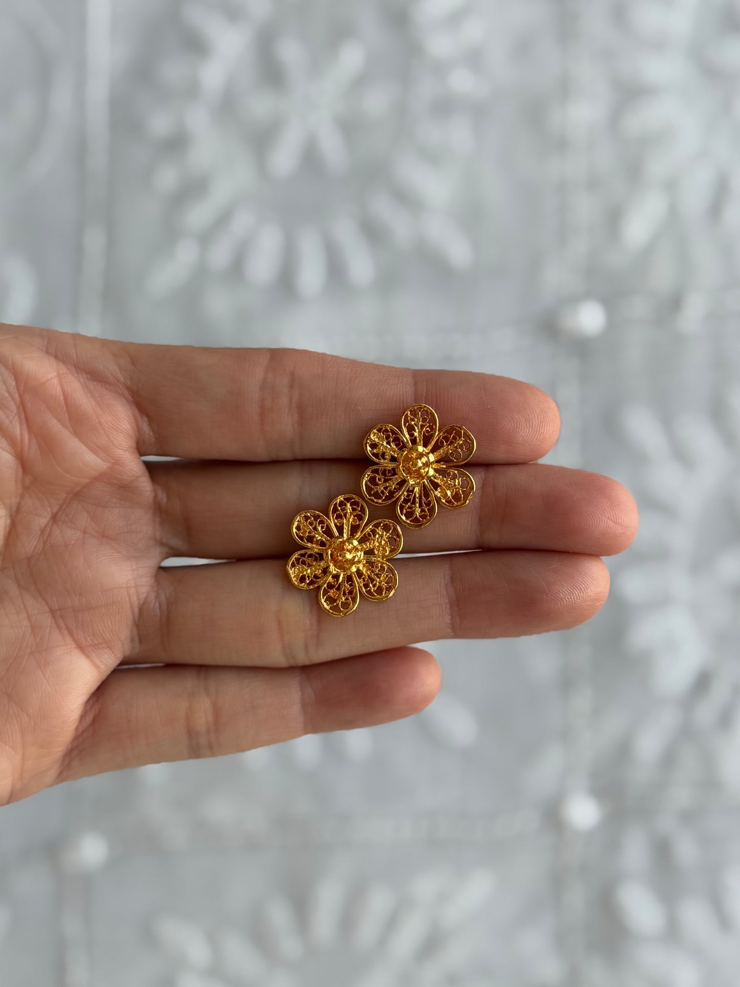 Gold Plated Filigree Studs