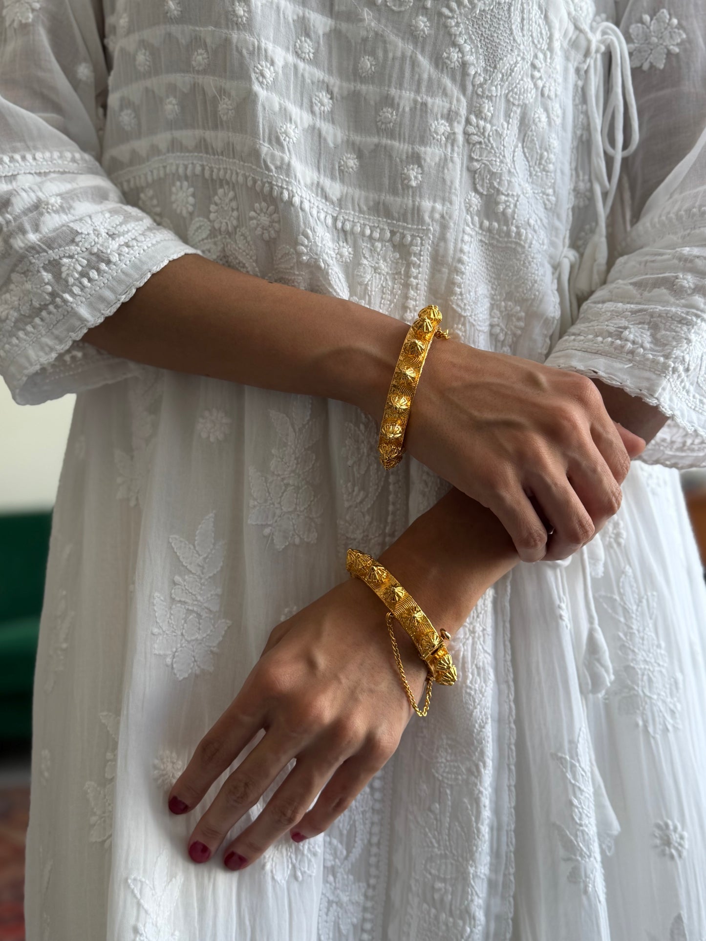 Gold Plated matar Kadey (pair)