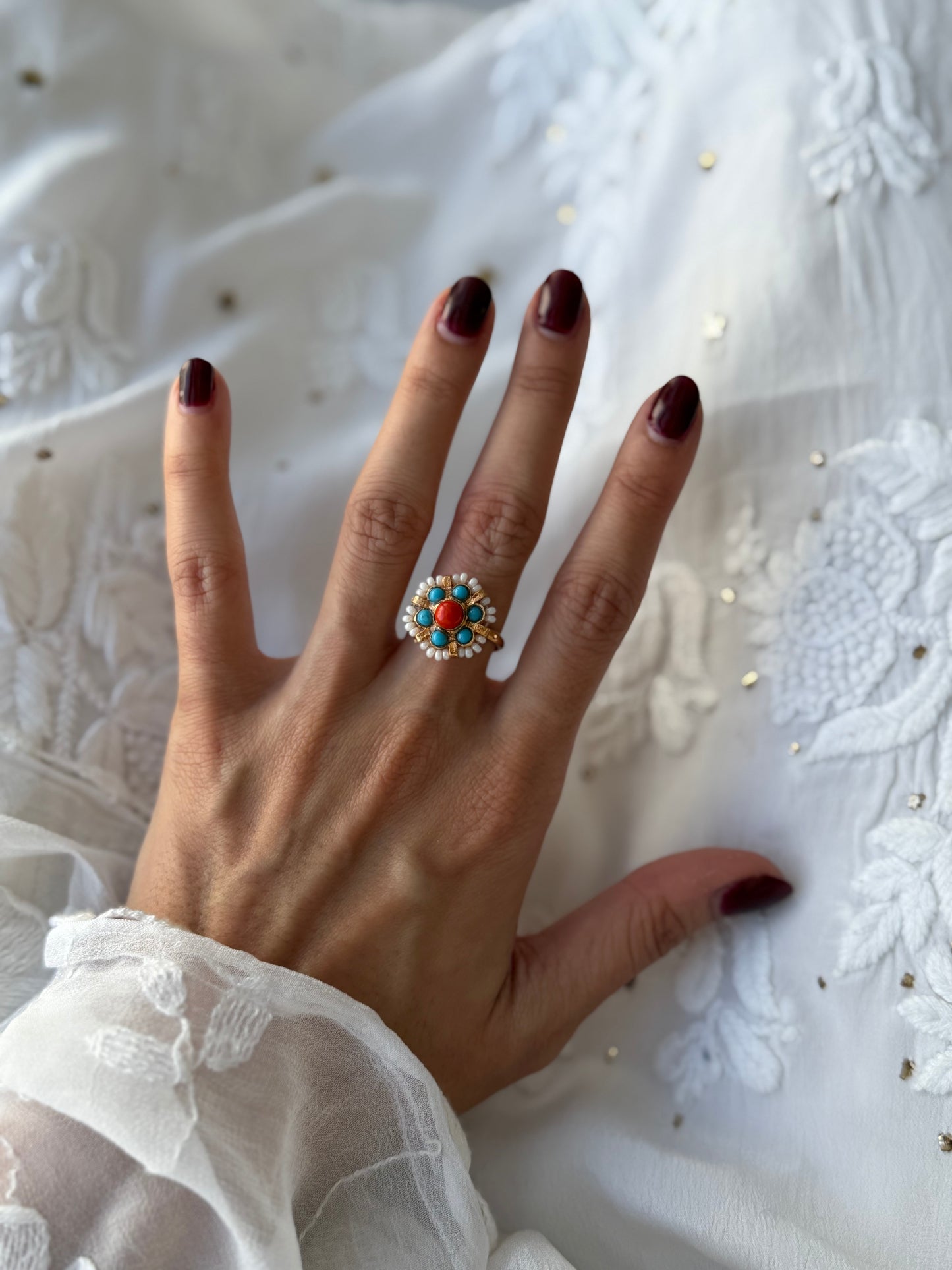 Gold Plated Noor-e-Meenakari Ring