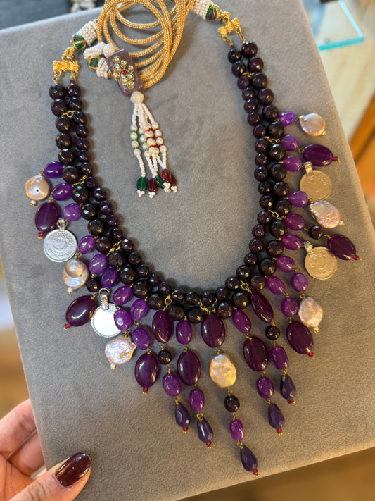 ROYAL PURPLE AGATE QUIRKY MALA