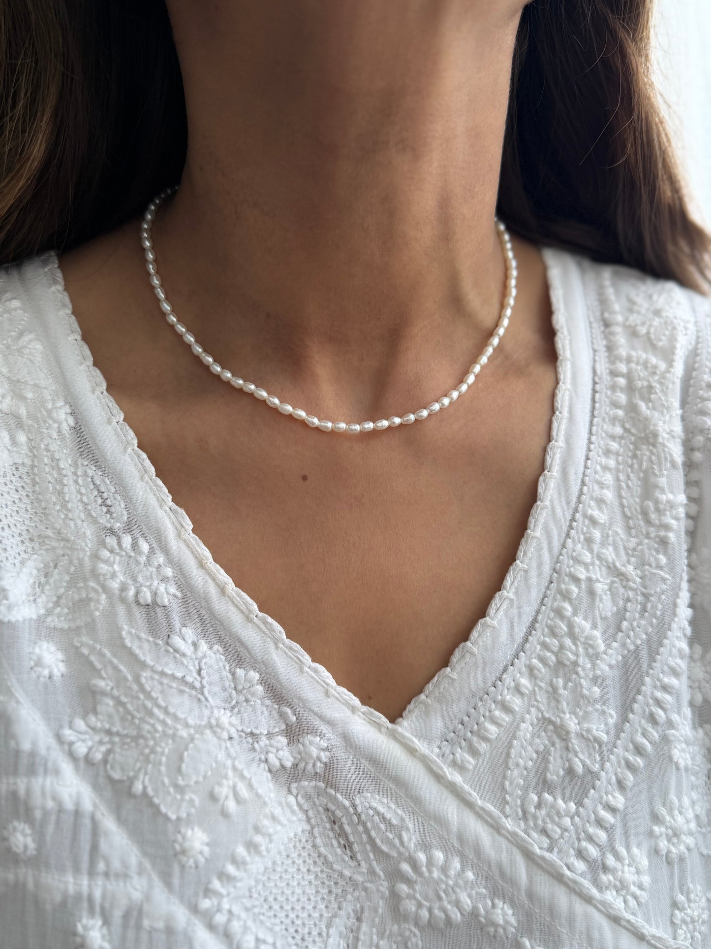 Real Fresh Water Rice Pearl Choker