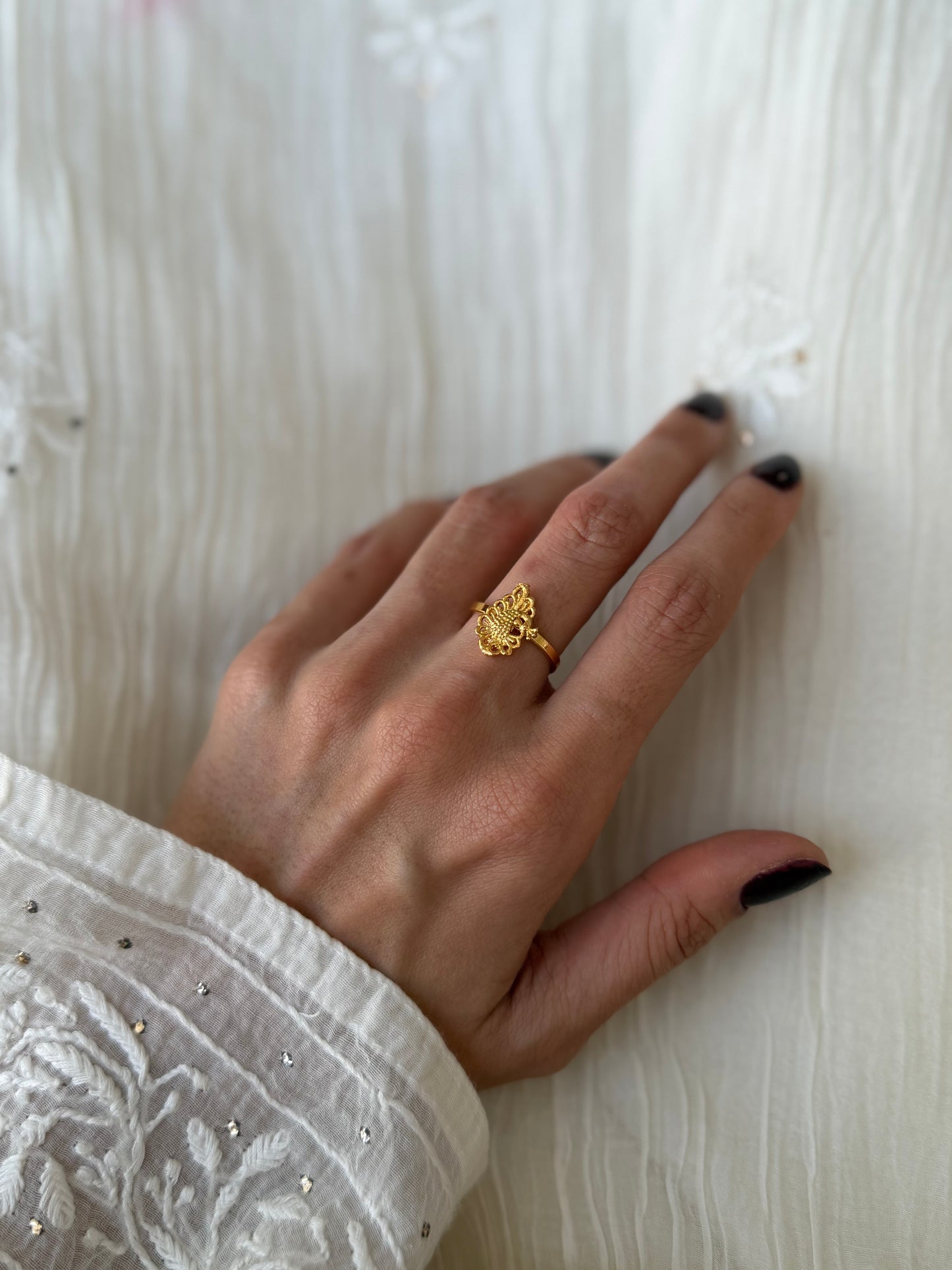 Gold Plated Peacock Ring