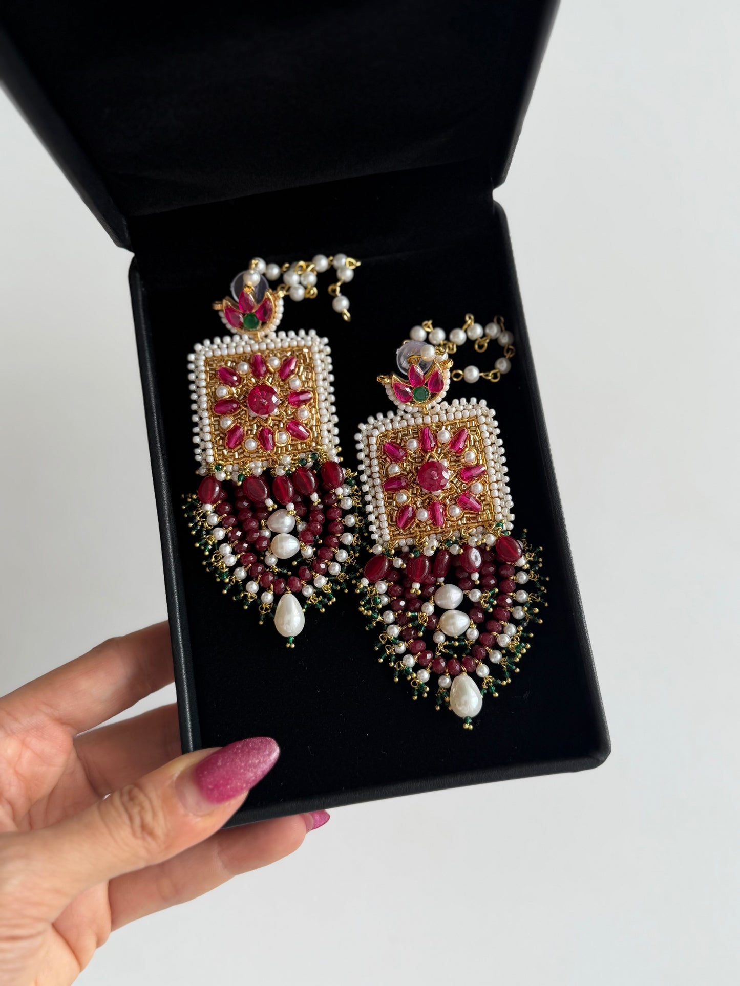 Ruby Zardoozi Earrings