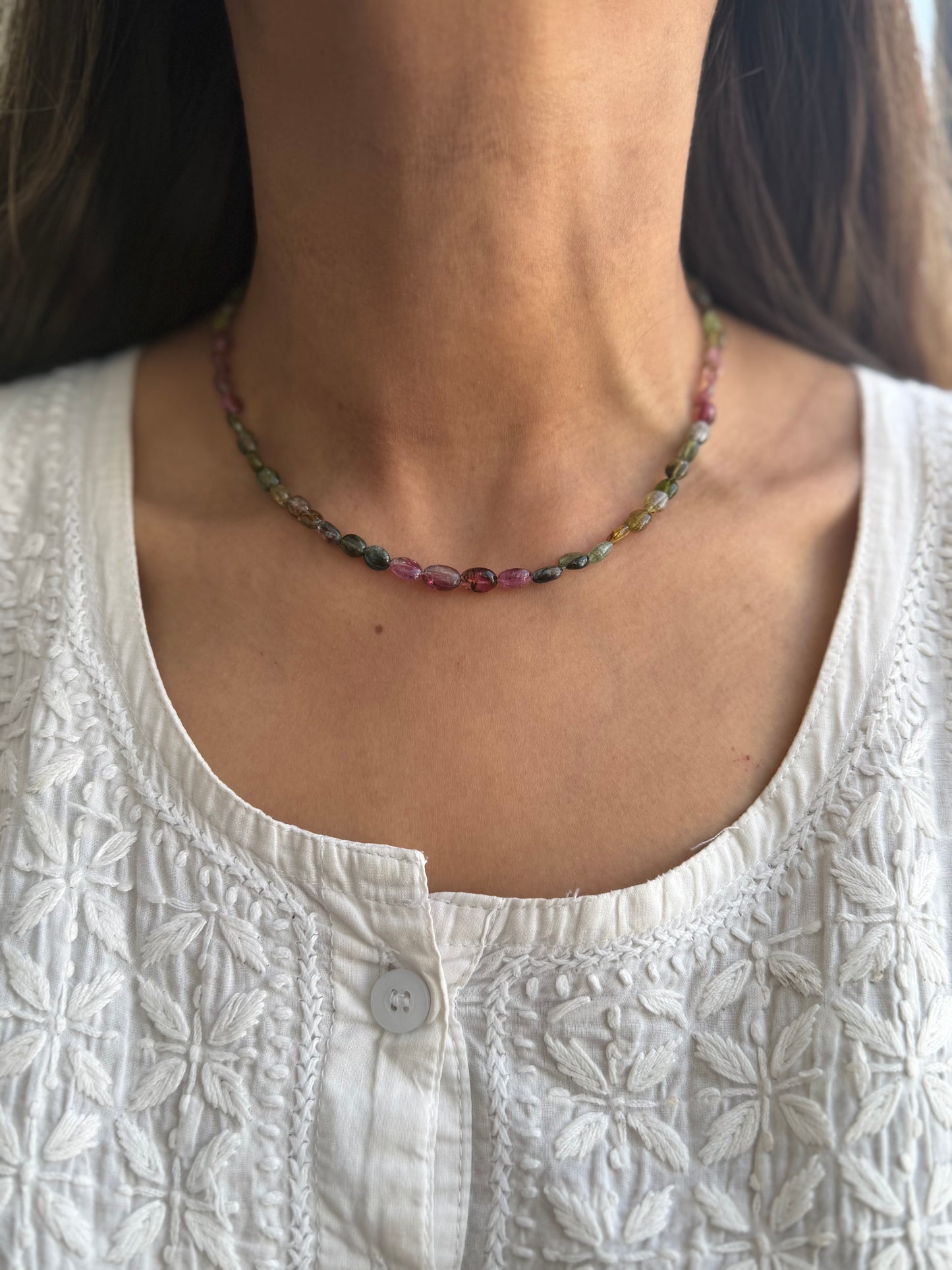 Real Stone Tourmaline Choker
