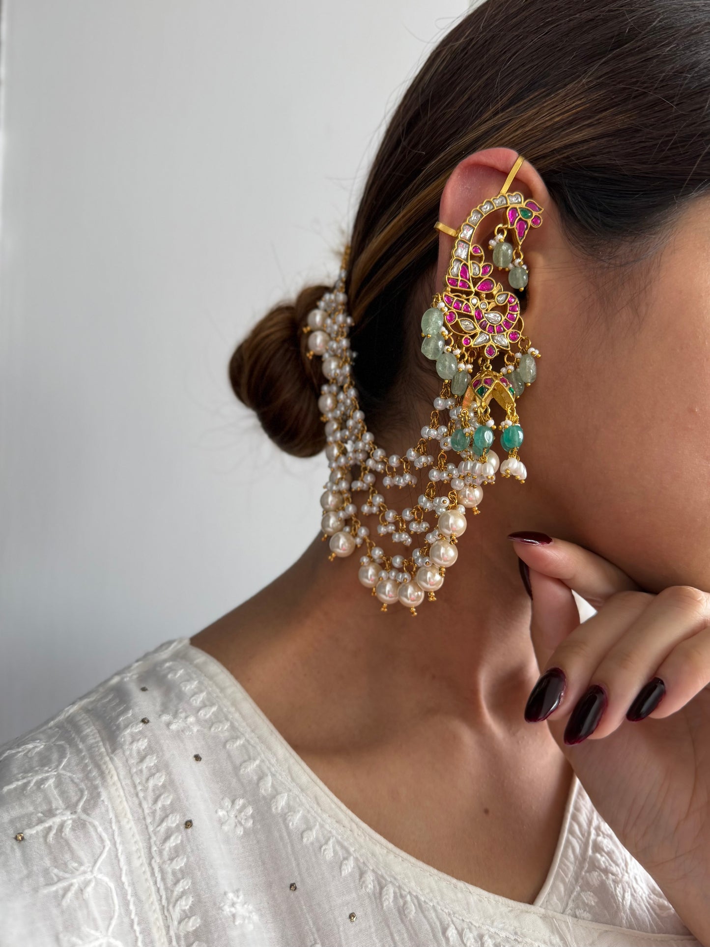 Gold Plated Peacock Earcuffs with Saharey