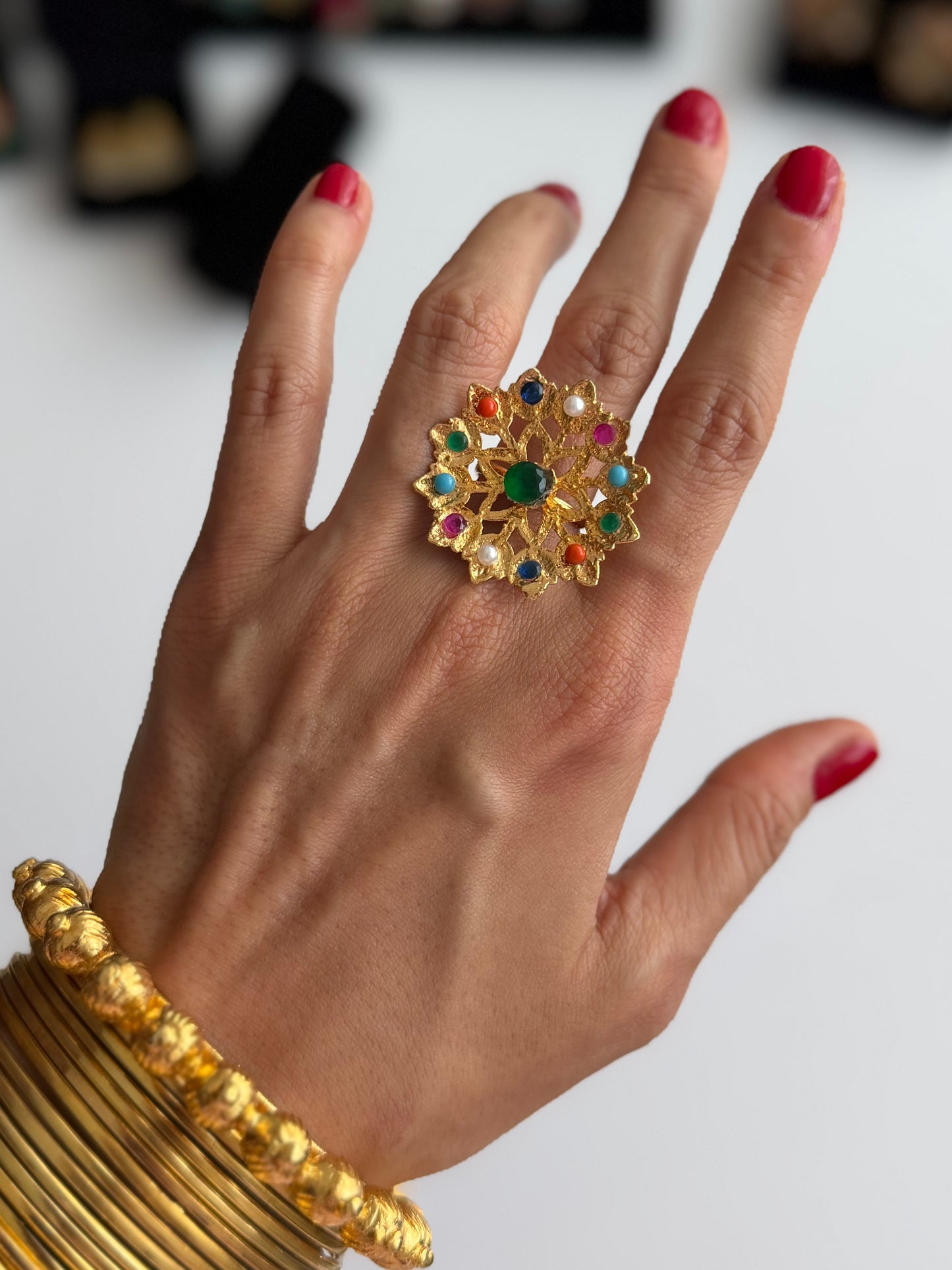 Gold Plated Basant Ring (adjustable)