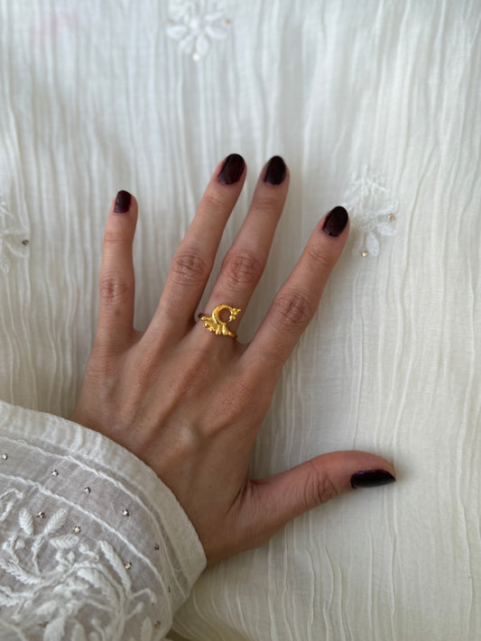 Gold Plated Peacock Ring