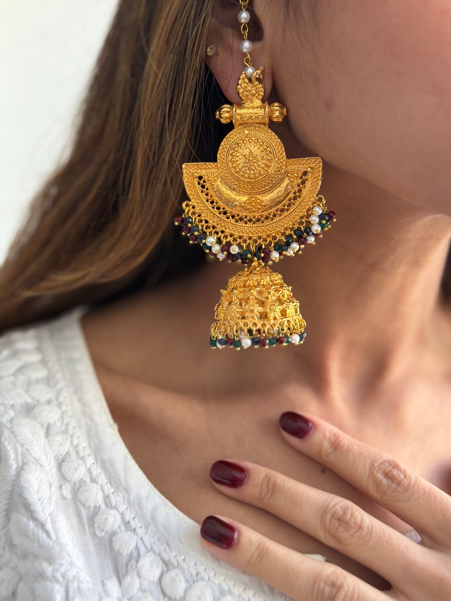 Gold Plated Swan Jhumke
