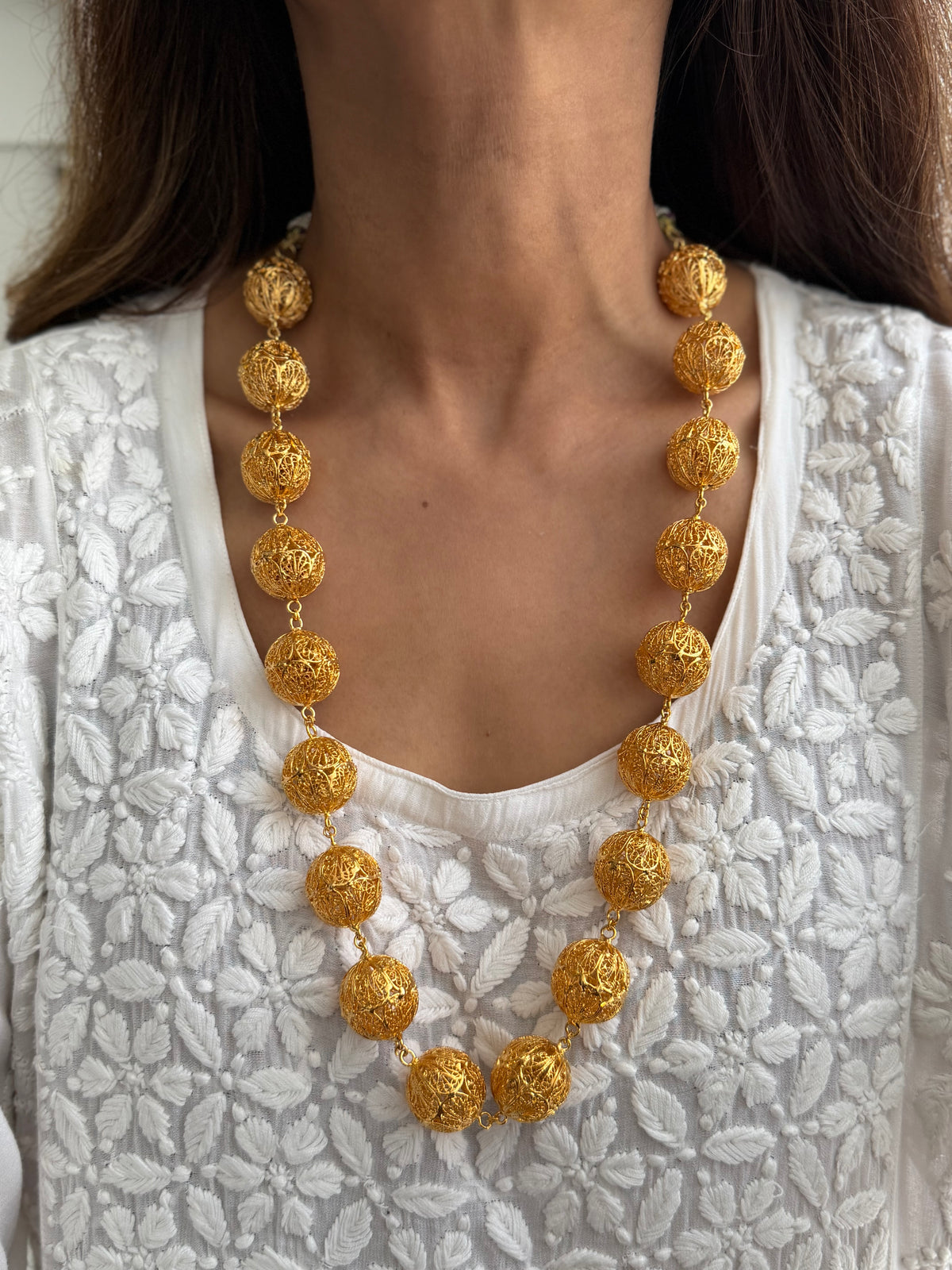Gold plated Filigree Matar Mala