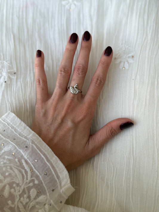 Silver Plated Swan Ring