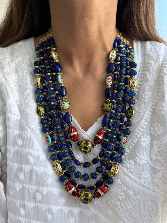 Lapis and Feroza Meena Mala Set
