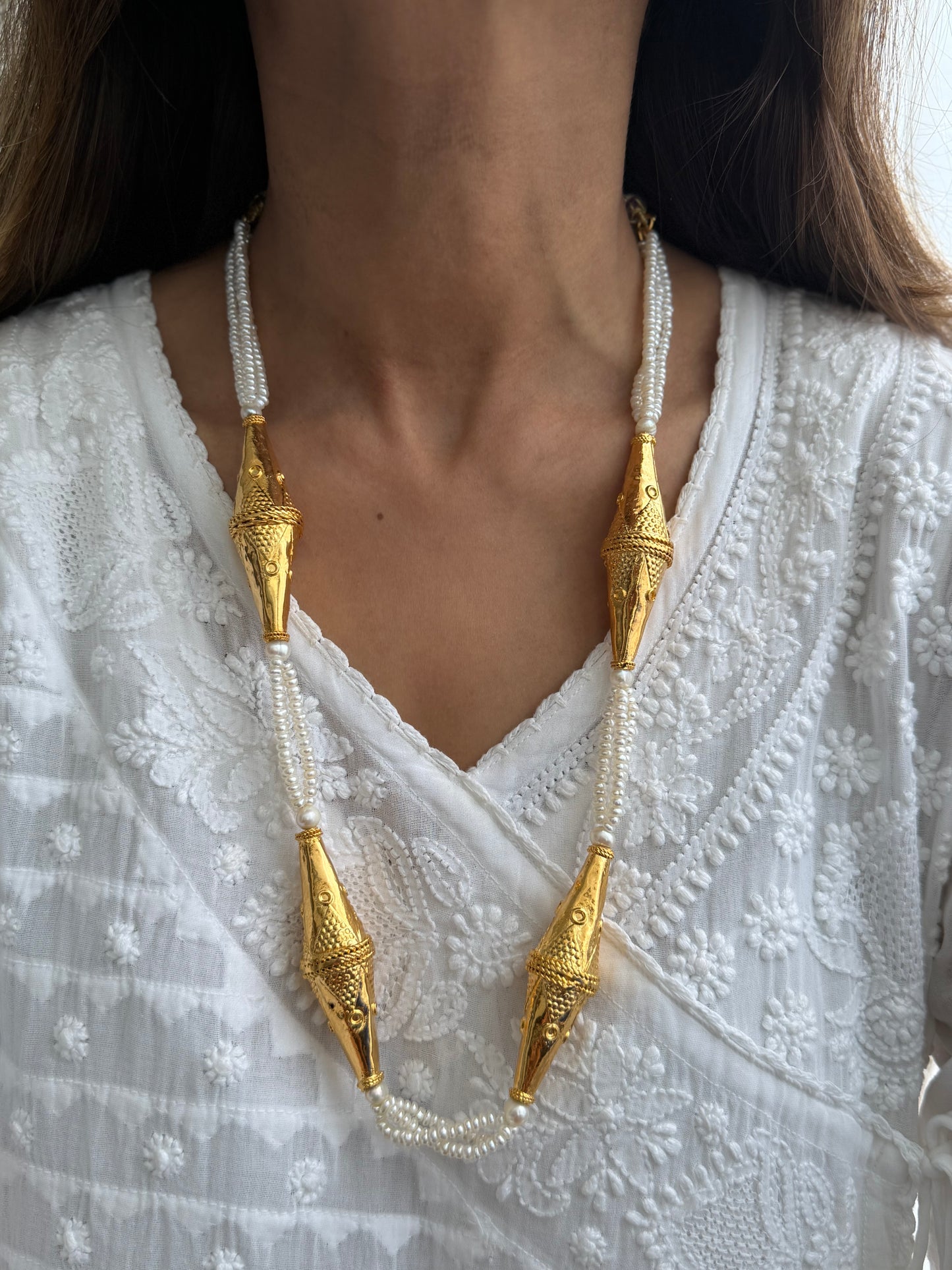Gold Plated Rod Mala
