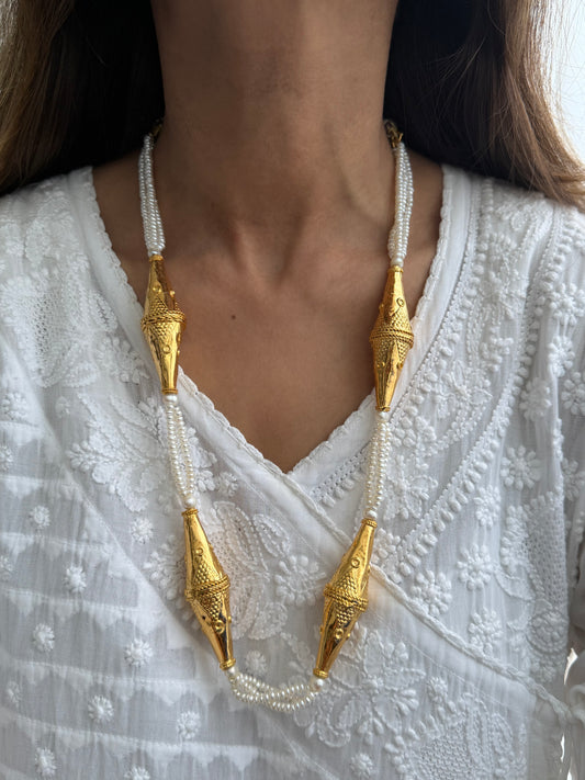 Gold Plated Rod Mala